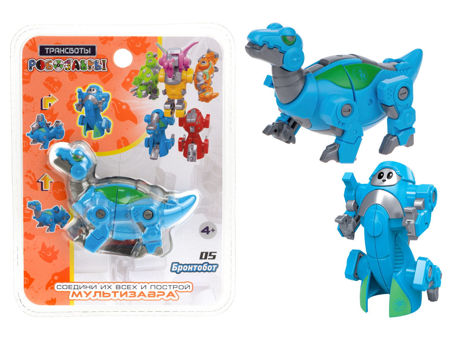 1toy Трансботы "Робозавры" (д/б 6 шт., в асс. 6 видов, из 6 шт. собирается большой робот)