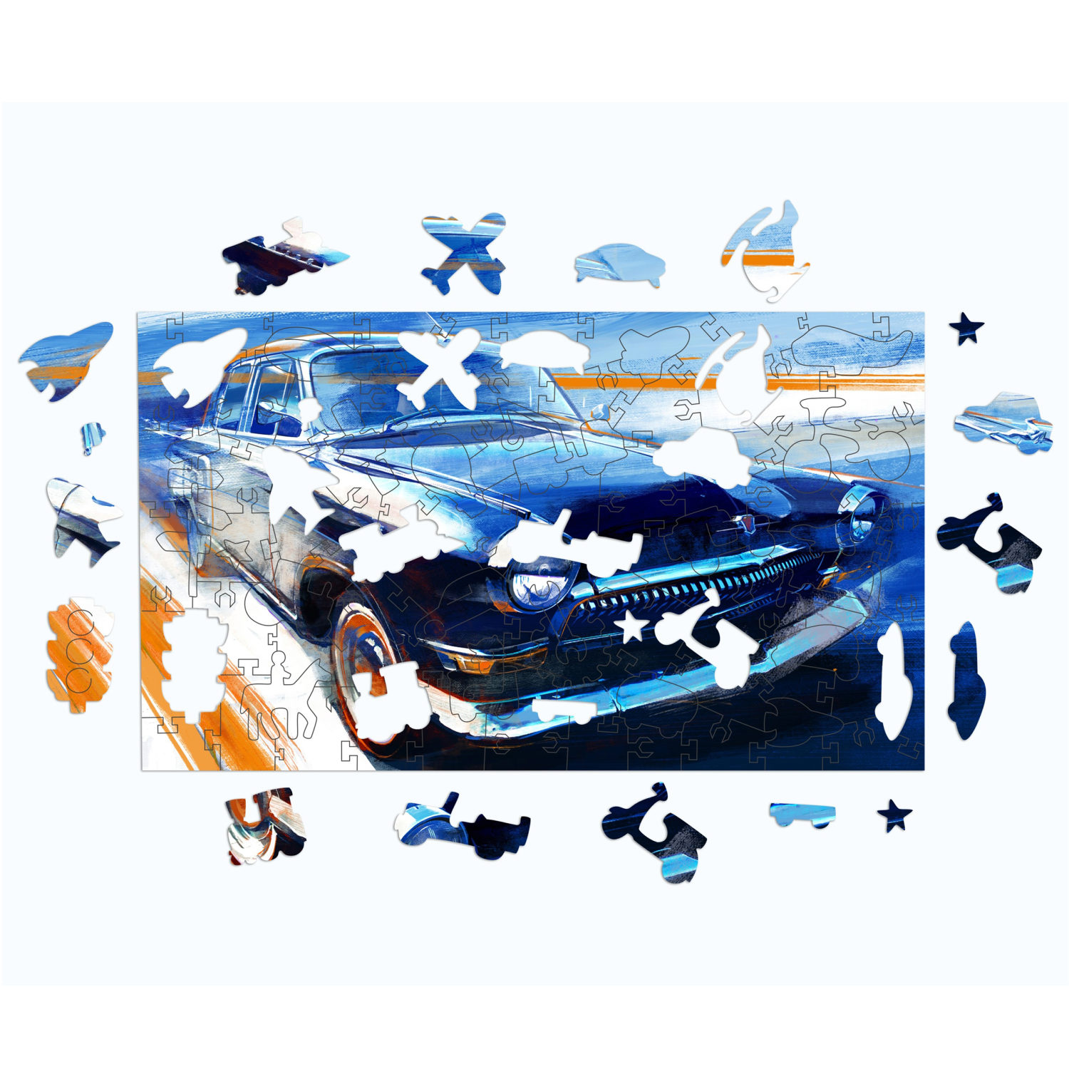 Деревянные пазлы Collection Transport Автомобиль советский, 100 деталей, 28х16,5 см