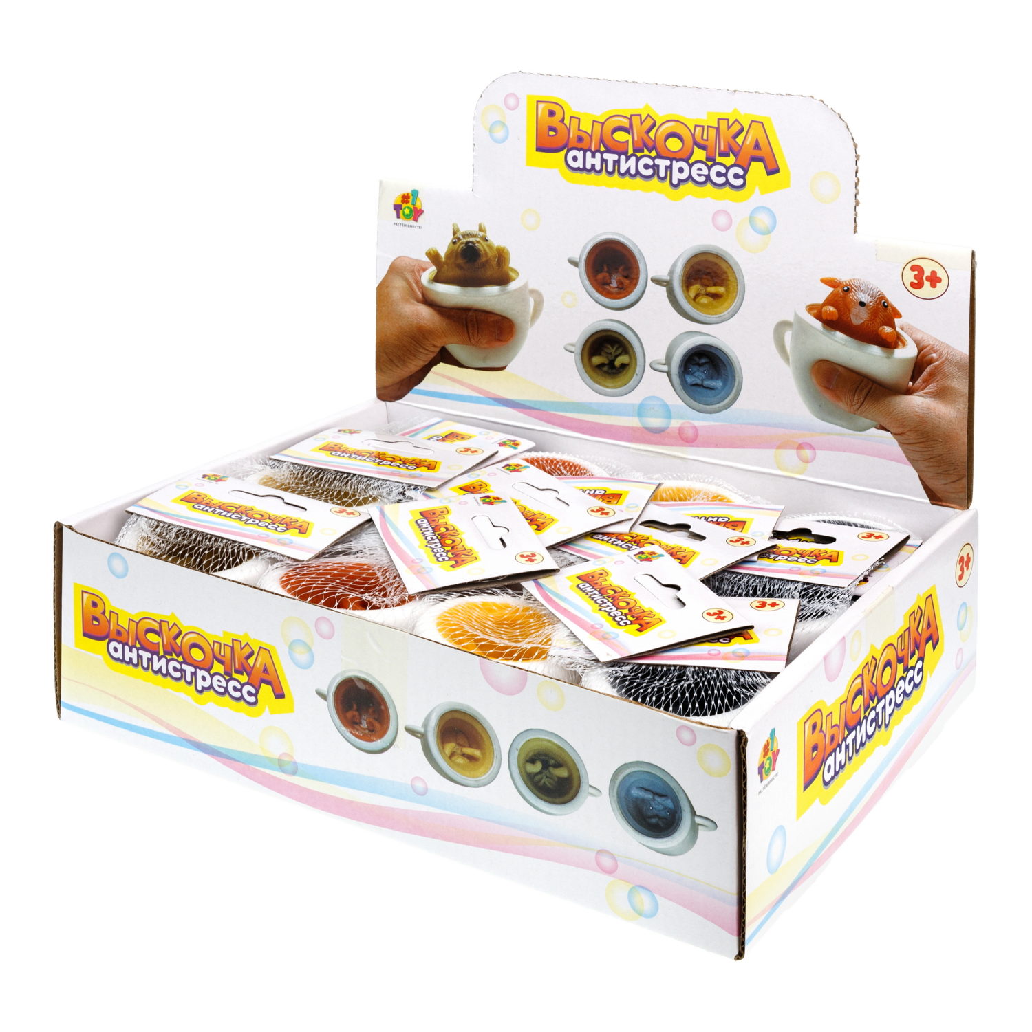 1Toy Жмяка "Выскочка. Собака" 5,5 см, 4 вида в ассортименте