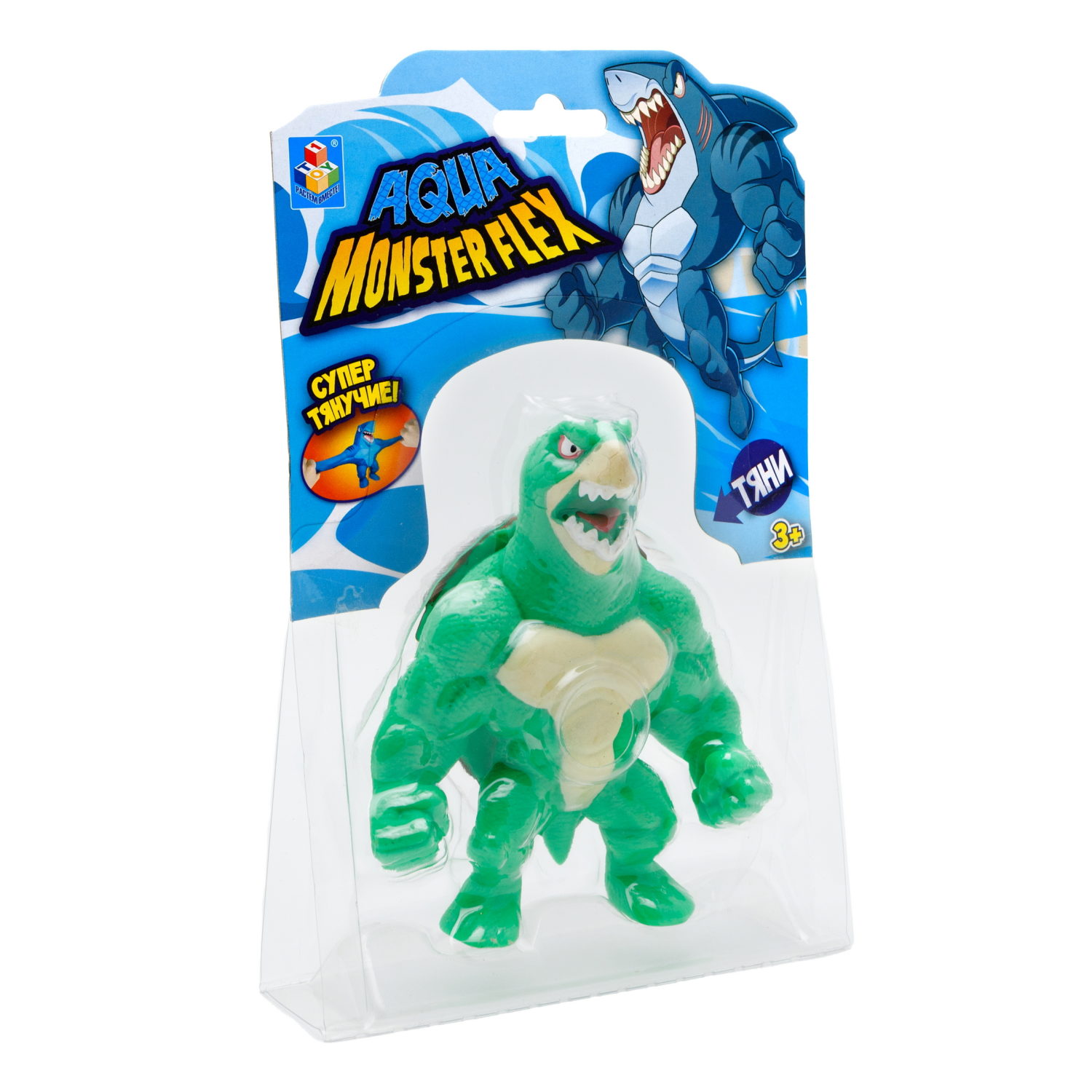 1Toy Игрушка для мальчика, тянучка монстр MONSTER FLEX AQUA, ЧЕРЕПАХА ДЖИМ, антистресс