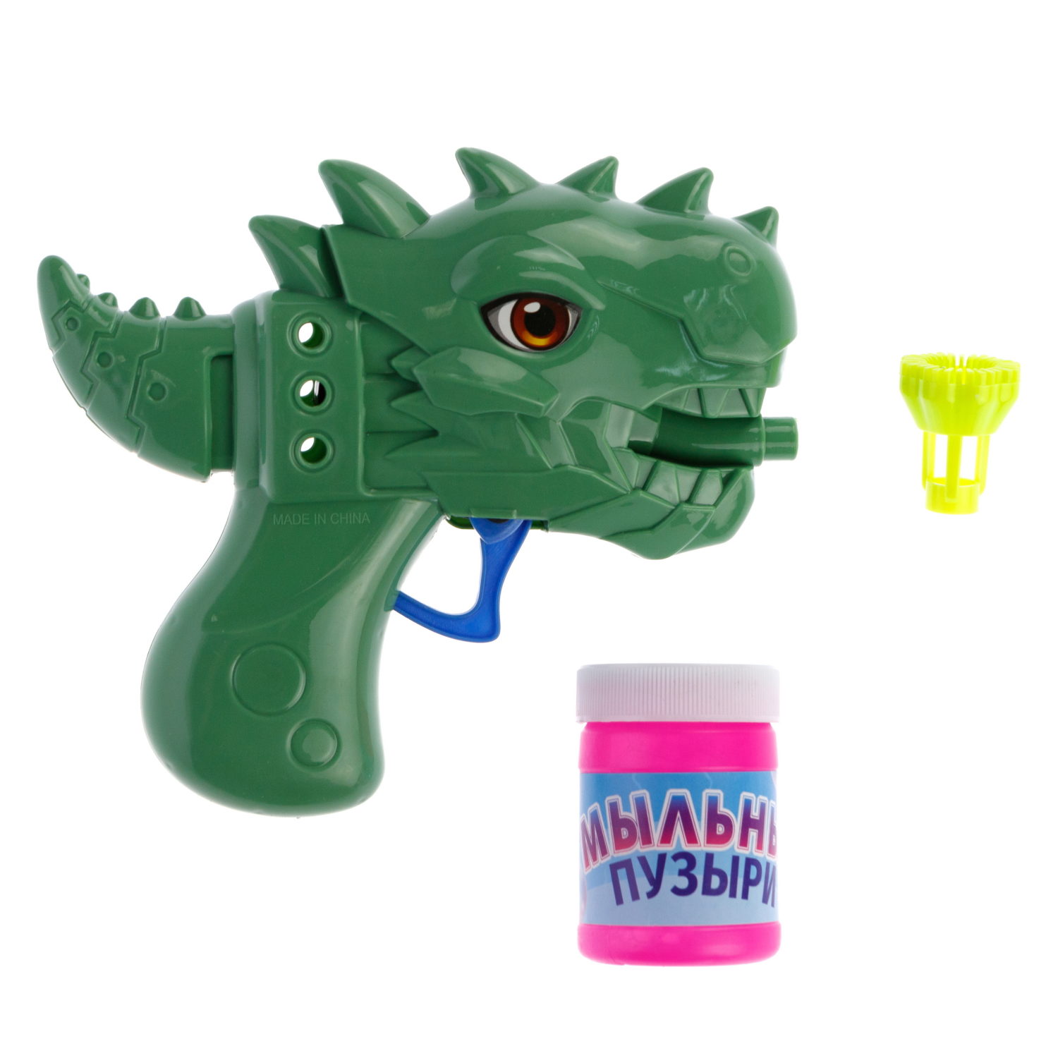 Мыльные пузыри 1TOY Мы-шарики! пистолет механический в виде динозавра 40 мл