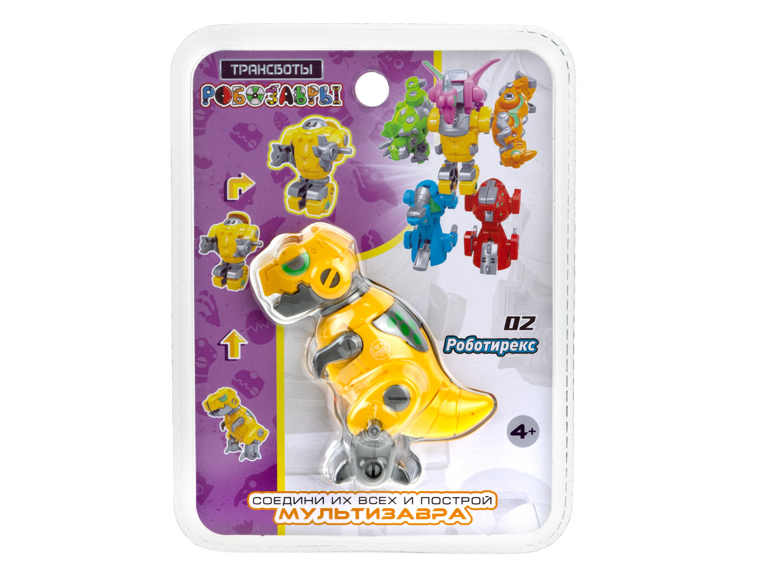 1toy Трансботы "Робозавры" (д/б 6 шт., в асс. 6 видов, из 6 шт. собирается большой робот)