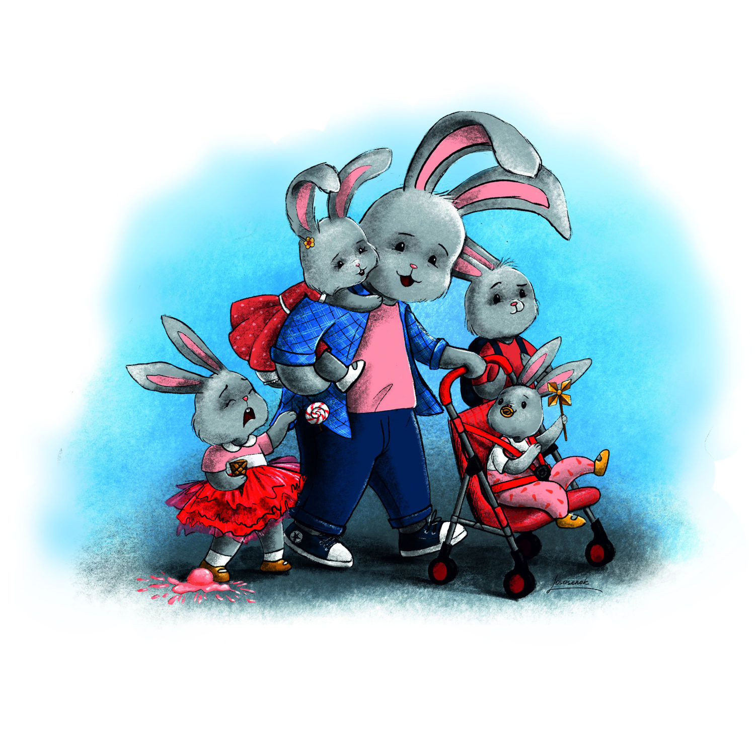 Деревянные пазлы Collection Animation Папочка кролик, 125 деталей, 26,5х20 см