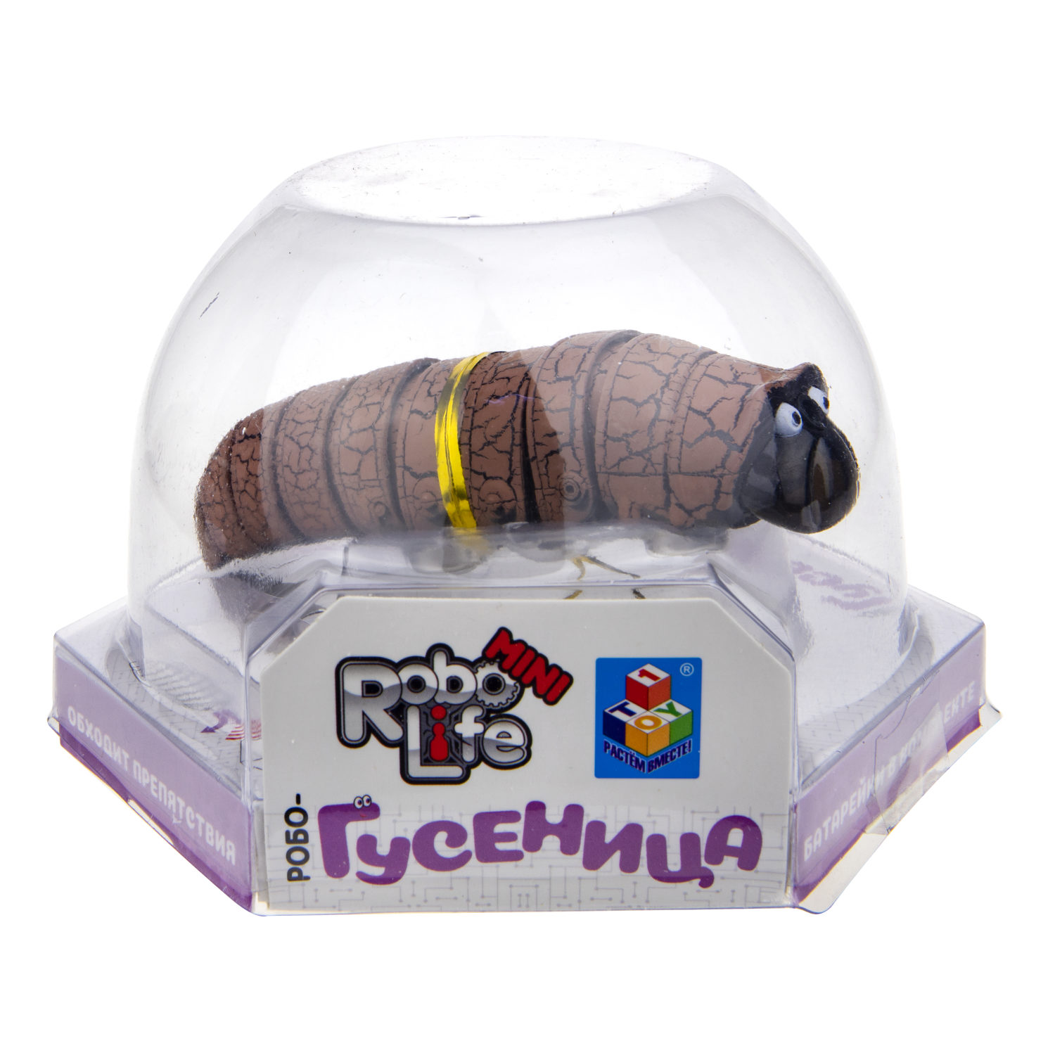 1TOY Игрушка Робо-Гусеница (коричневая) 
(3хAG13 входят в компл),, упаковка 13,5*12*9