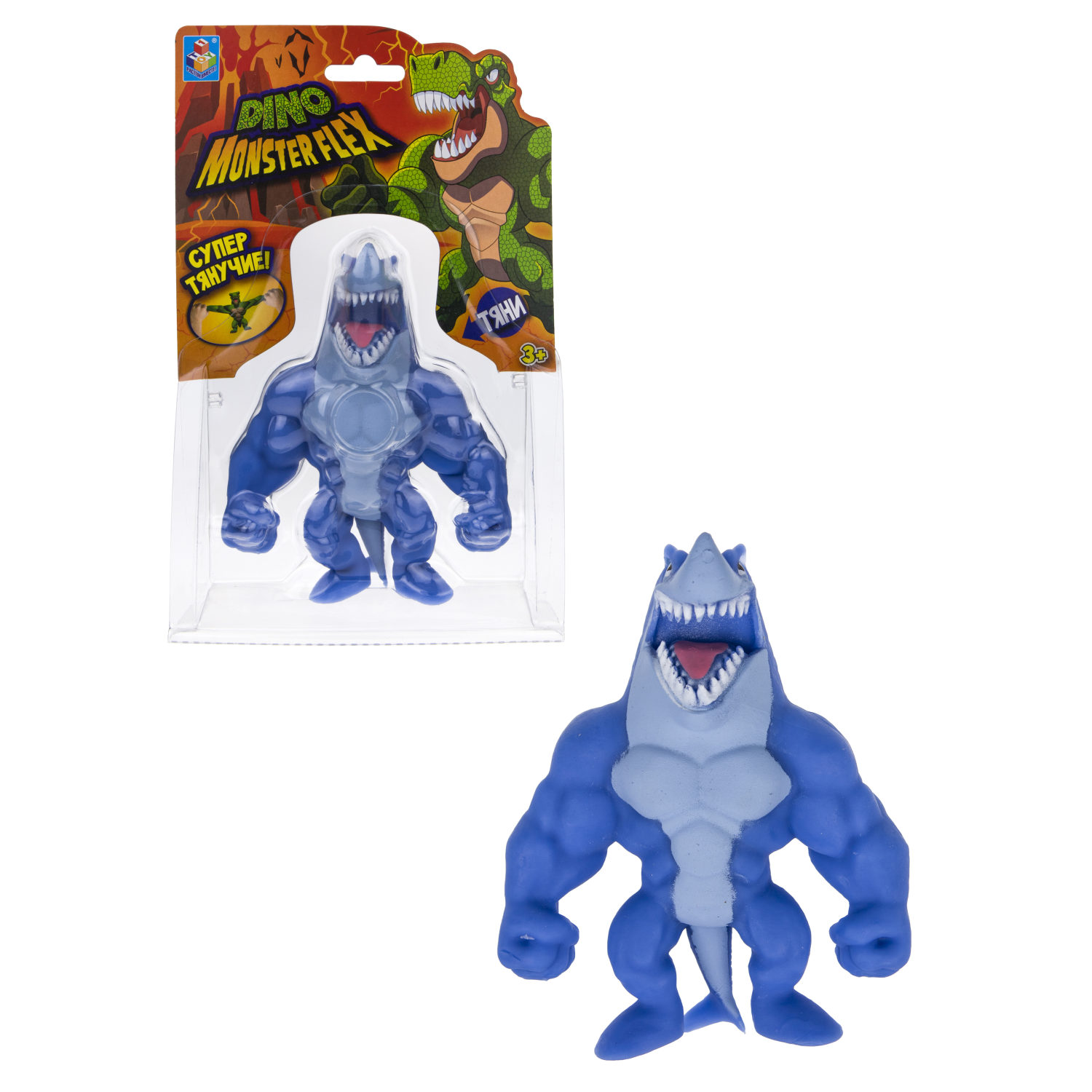 Тянущиеся фигурки 1TOY Monster Flex Dino, Шарко, монстр тянучка, 14 см