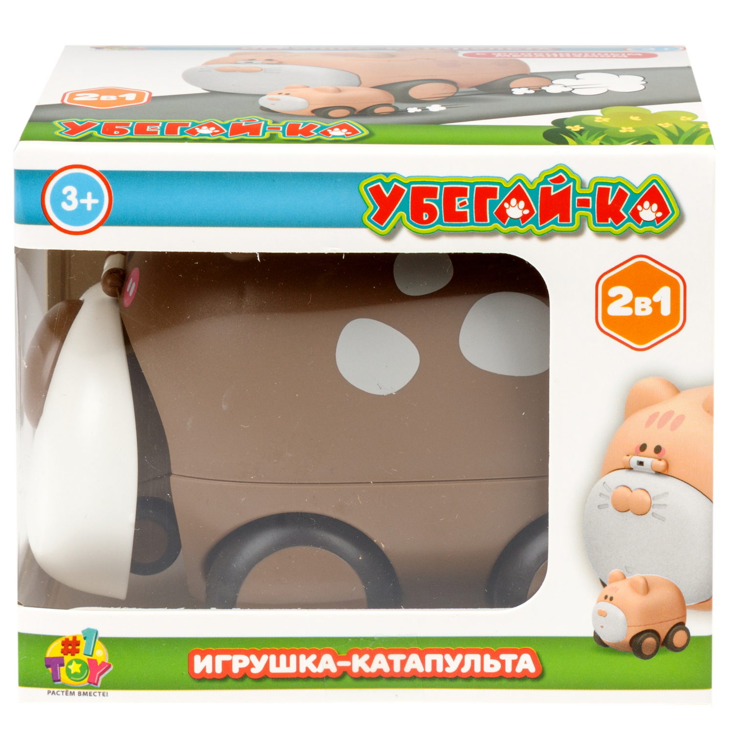 Медведь игрушка-катапульта с детёнышем 1TOY УБЕГАЙ-КА