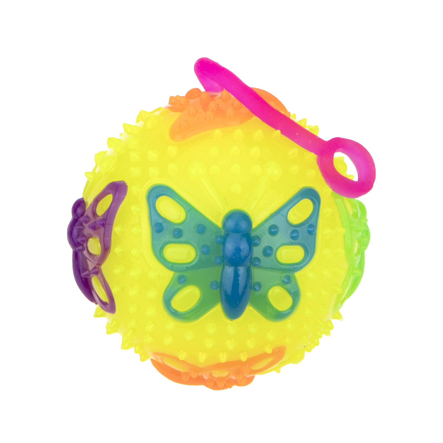 Мячик-прыгун 1TOY бабочка, со светом, 7,5 см