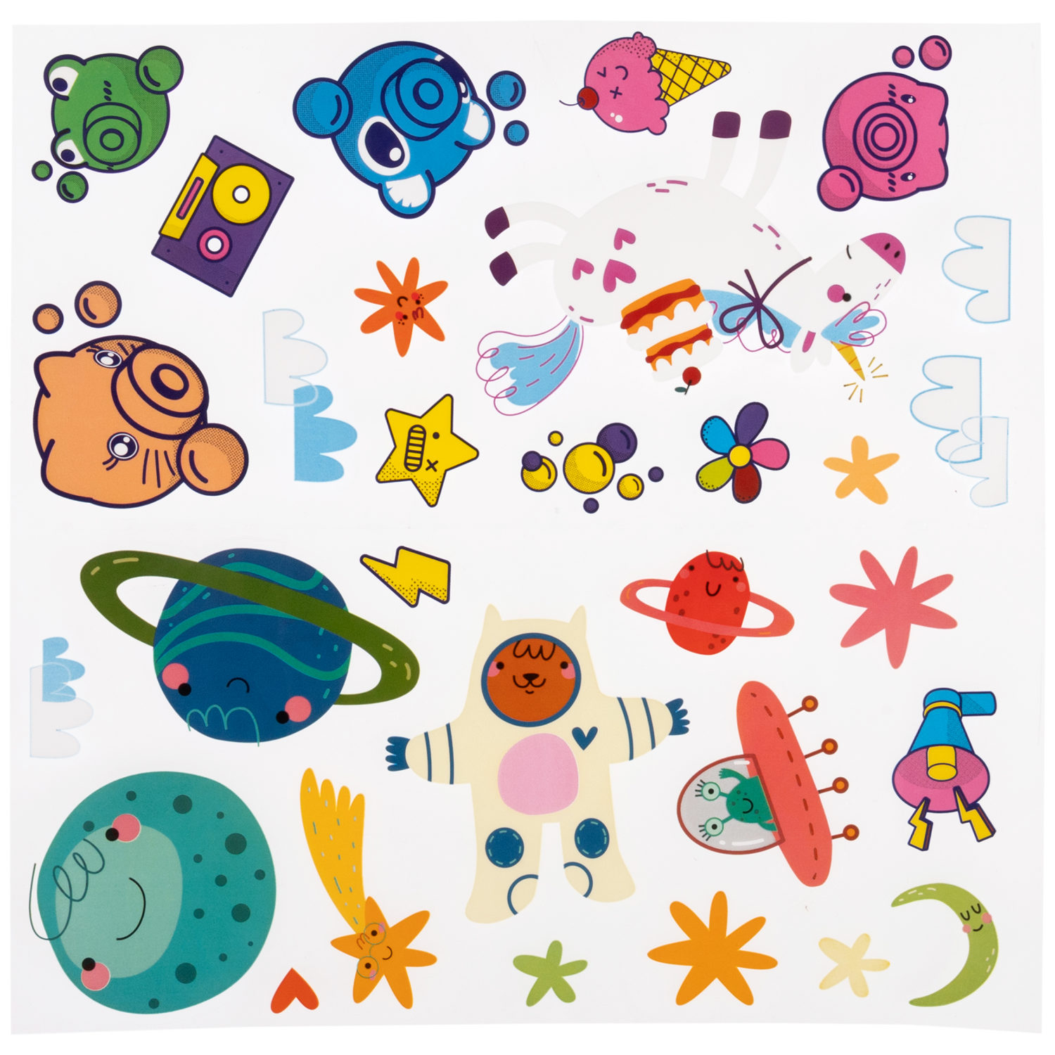 Генератор мыльных пузырей 1TOY Мы-шарики! со стикерами, светом, 100 мл