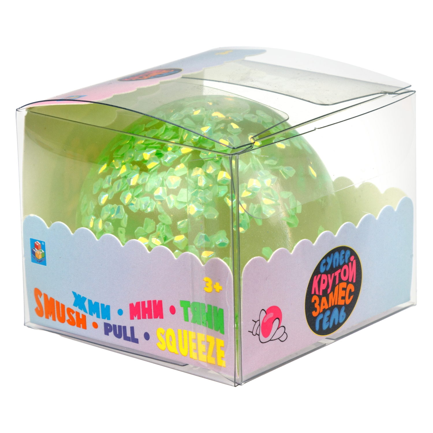 1toy Крутой замес Супергель шар бриллиант 6 цв.в асс.6см, в ПВХ кор., 12шт.в дб.