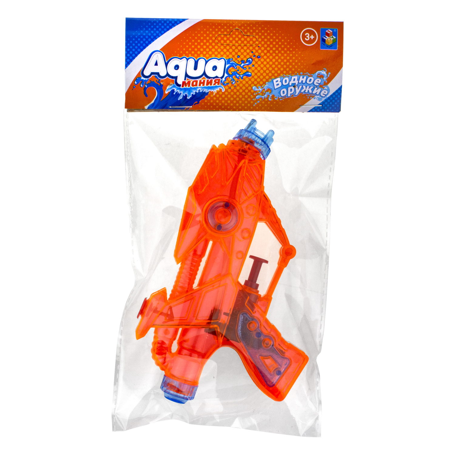 1TOY Аквамания водное оружие 15 см, прозрачный