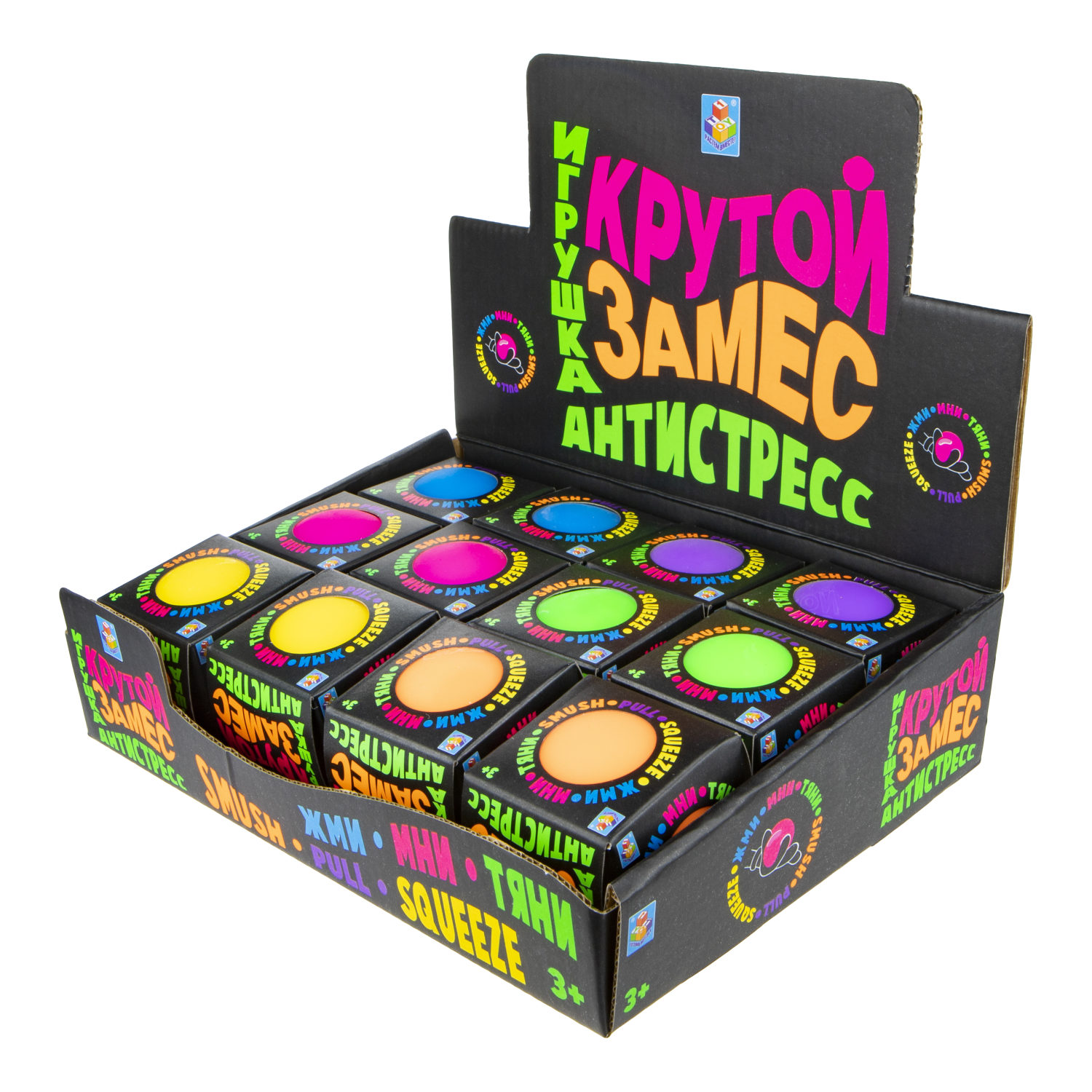 Крутой замес 1TOY, шар, 6см, 6 цветов, 12 шт в д/б