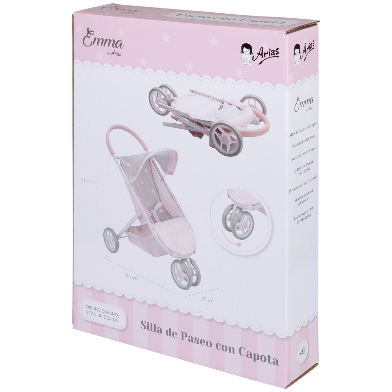 Коляска для кукол Arias  детская, прогулочная, складная