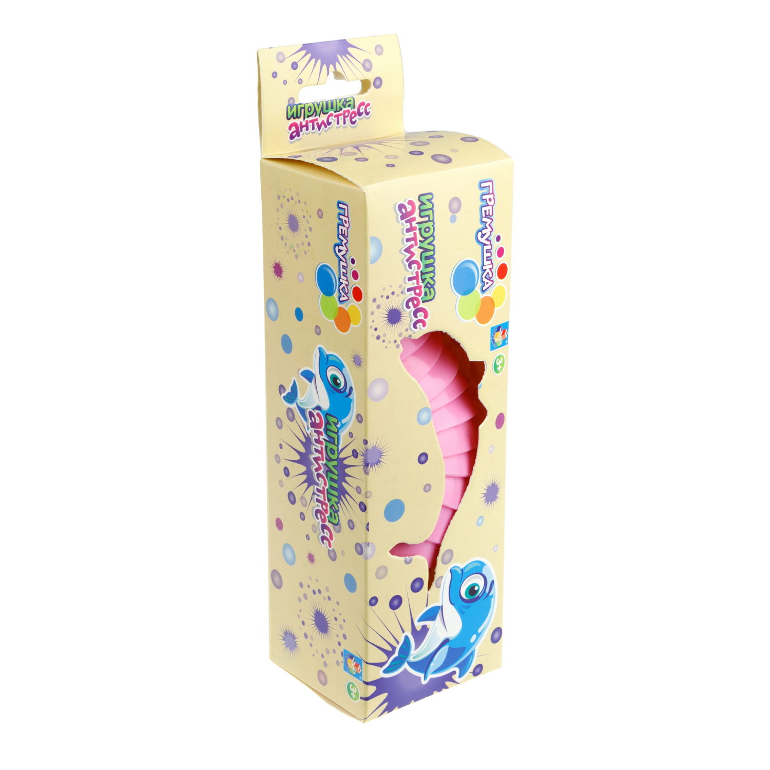 Дельфин 1TOY Гремушка, 3 цвета в ассортименте