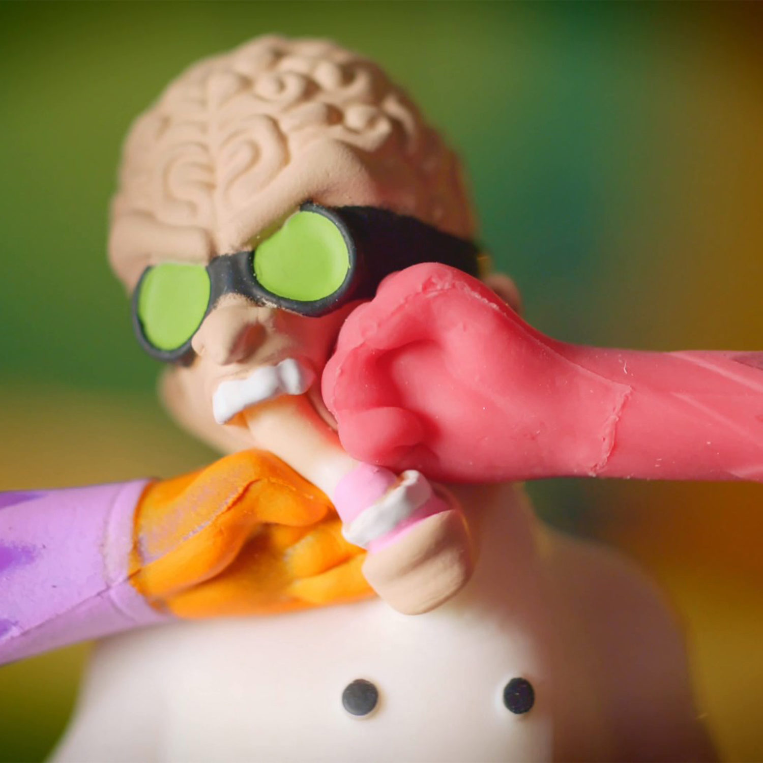 Тянущиеся фигурки 1TOY Monster Flex, серия 5, Безумный учёный, монстр тянучка, 15 см