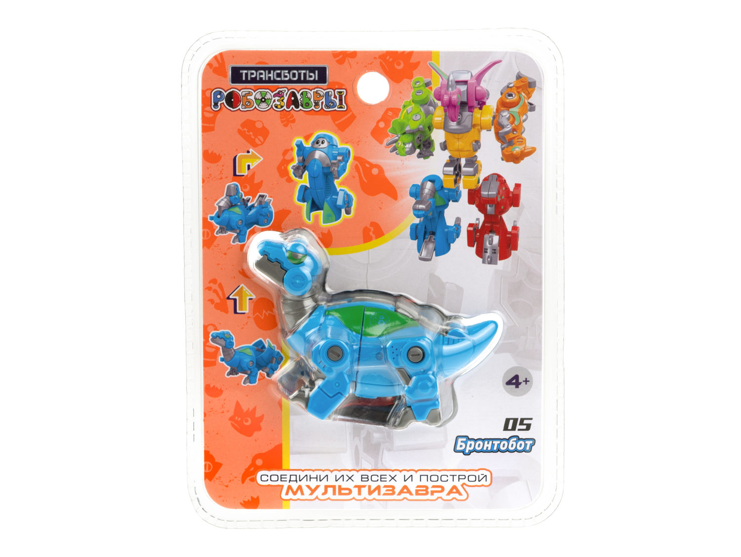 1toy Трансботы "Робозавры" (д/б 6 шт., в асс. 6 видов, из 6 шт. собирается большой робот)