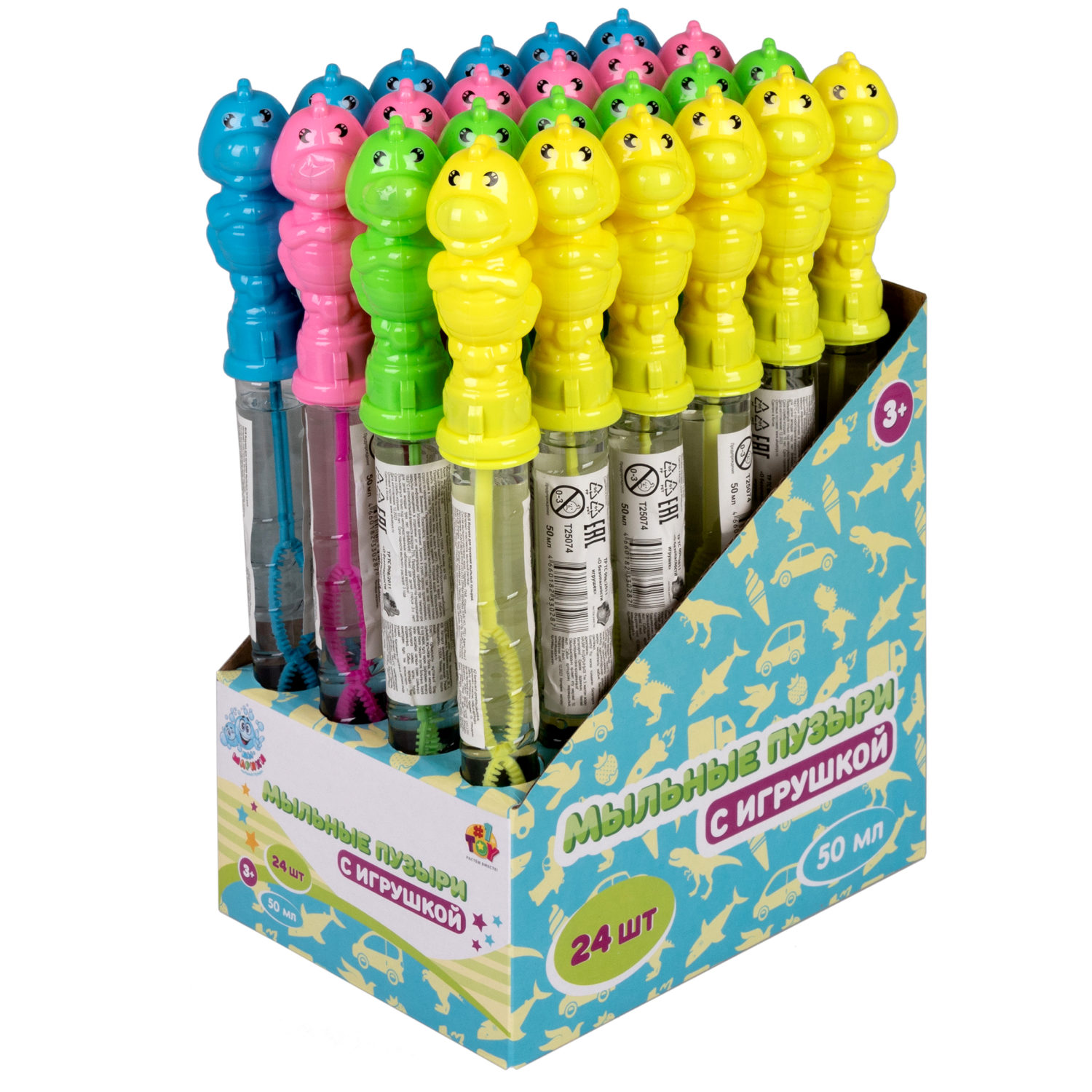 Мыльные пузыри Мы-шарики! 1TOY с игрушкой Дракоша, 50 мл