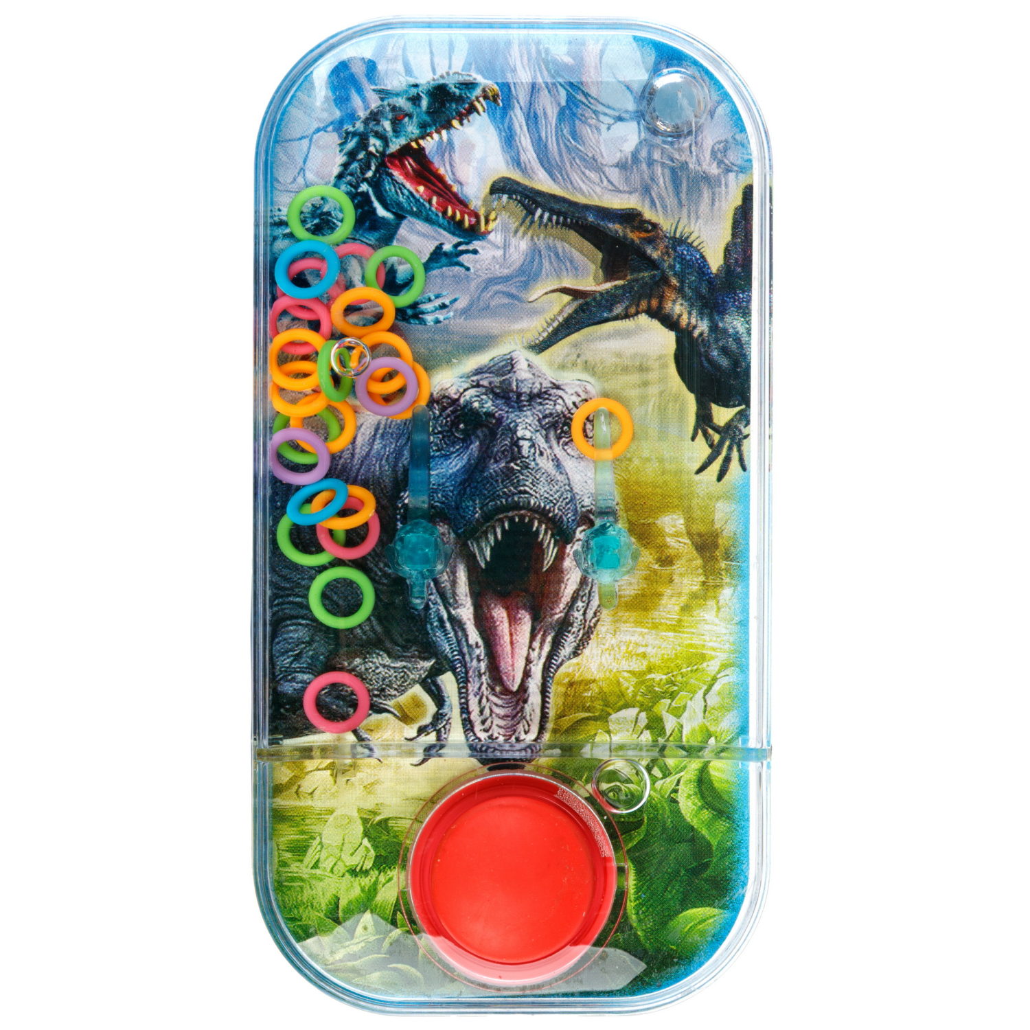 Водный тетрис 1TOY Игра с водой Насади колечки Тиранозавры,  6х11,5х2 см, 3 вида
