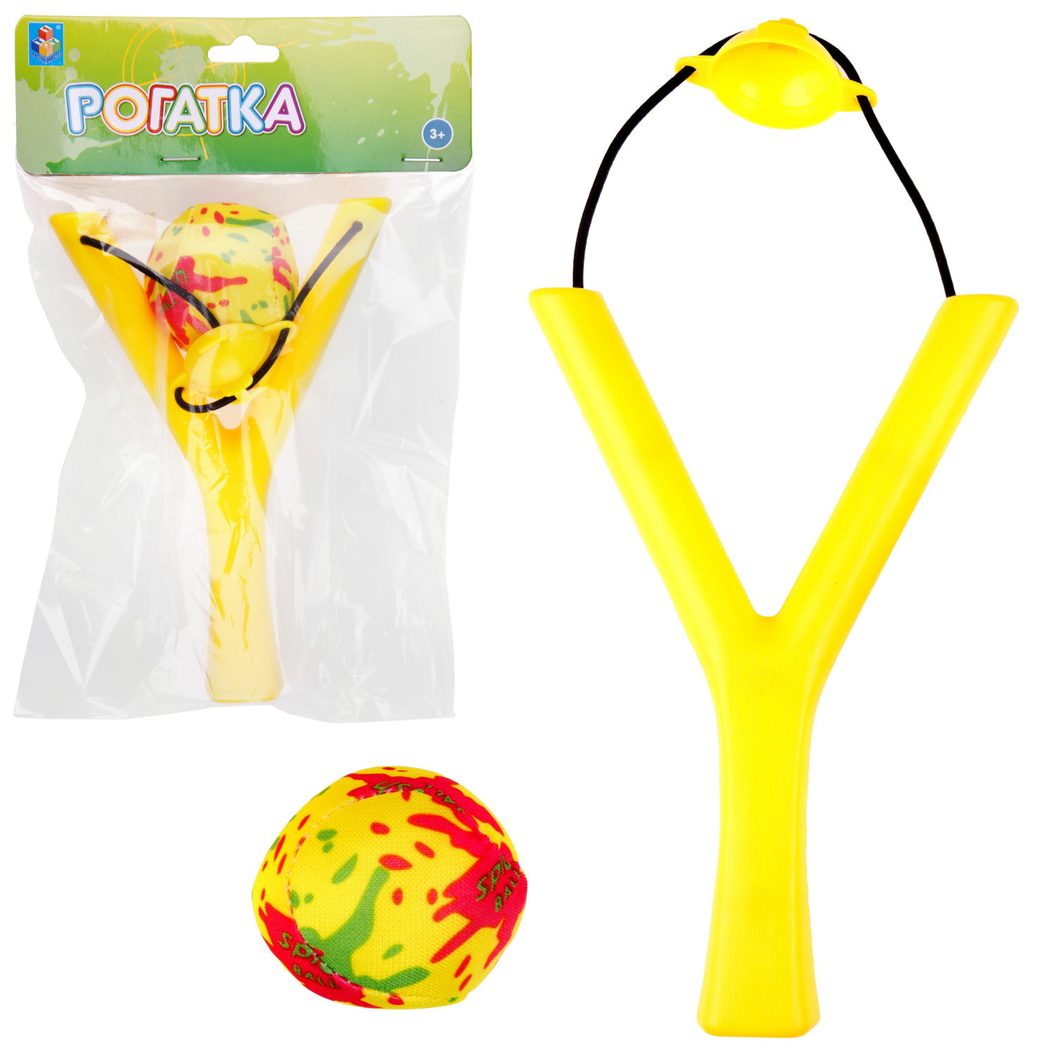 1toy рогатка с мягк. шариком, 24*15*5 см