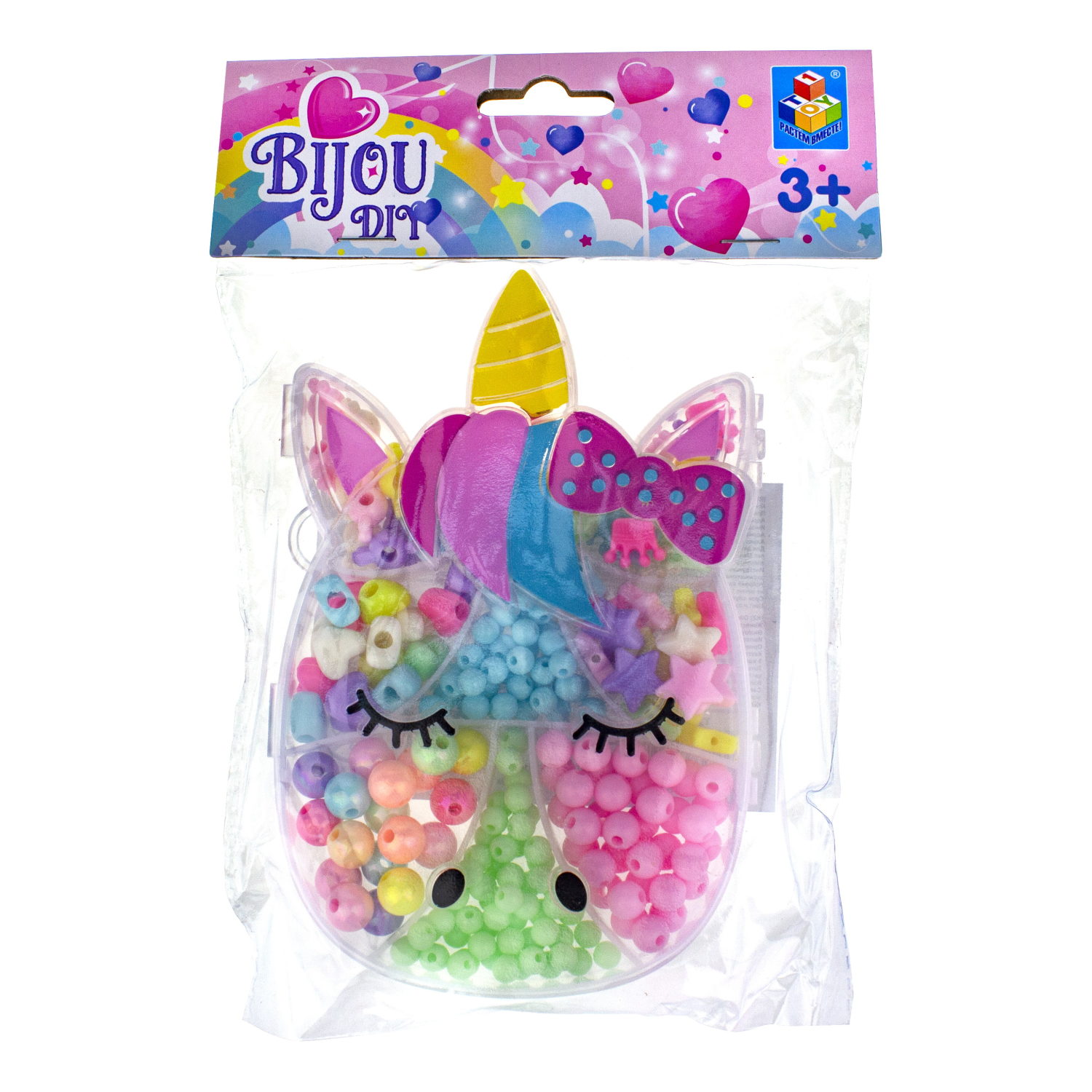1TOY набор бусин "Bijou DIY" Единорог, 230 бусин