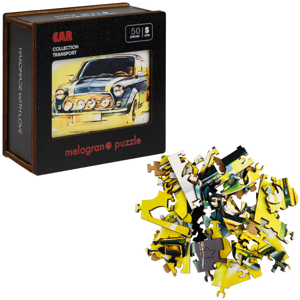 Деревянные пазлы CollectionTransport Мини автомобиль, 50 деталей, 20х13,9 см