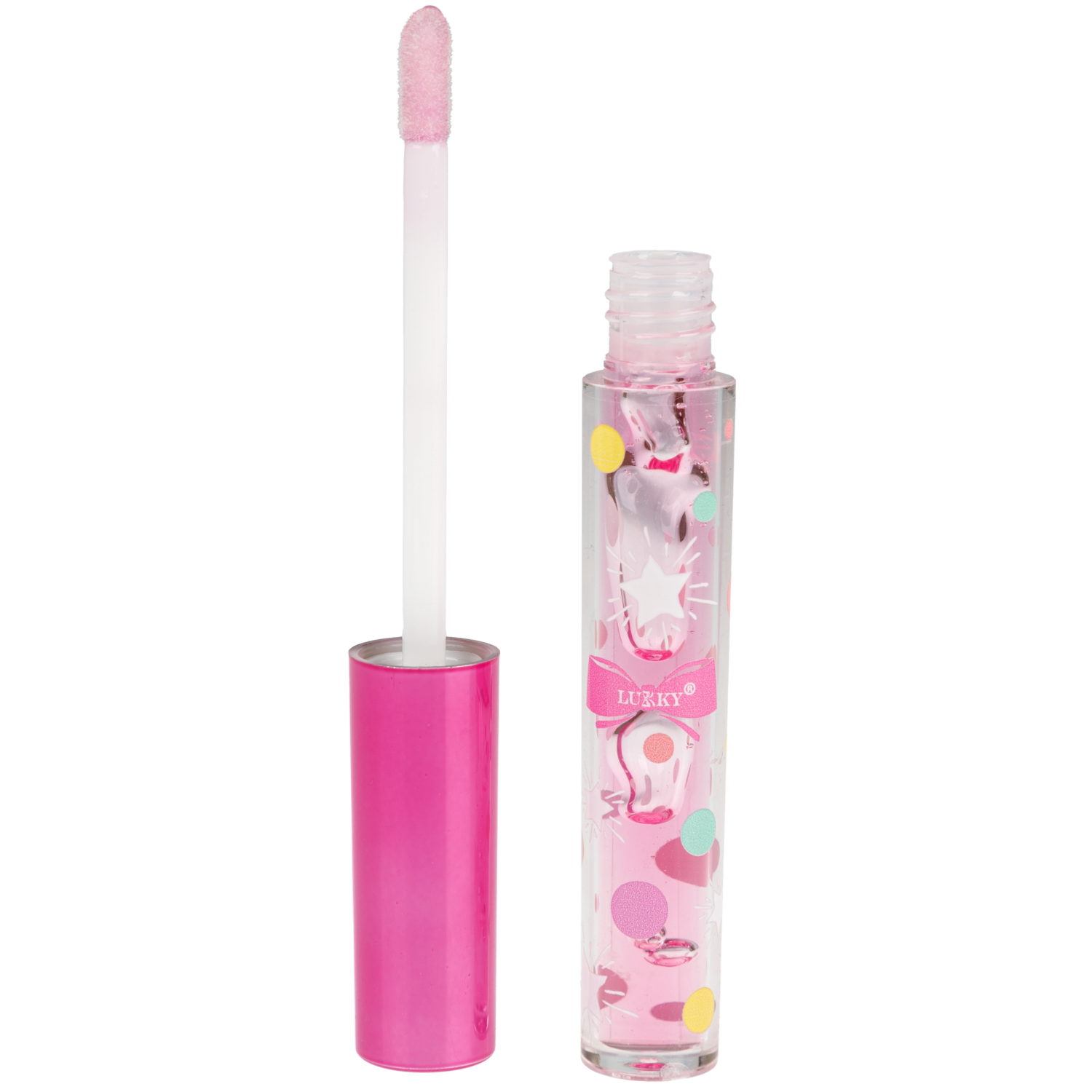 Блеск для губ Lukky Dessert Fruits, клубничный, 3 мл, с колечком
