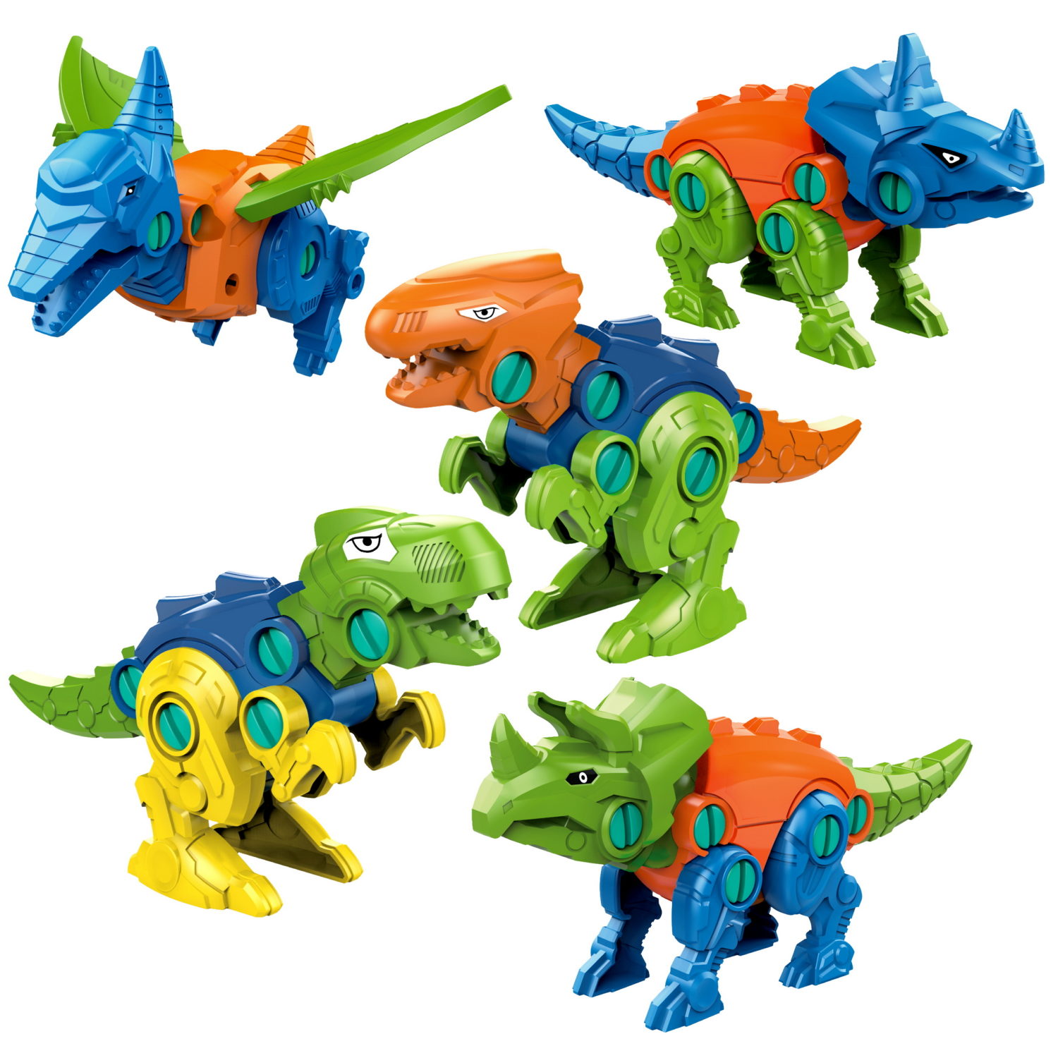 Трансботы 1TOY Зоотехника «Динофайтер», 5 видов, собираются в робота