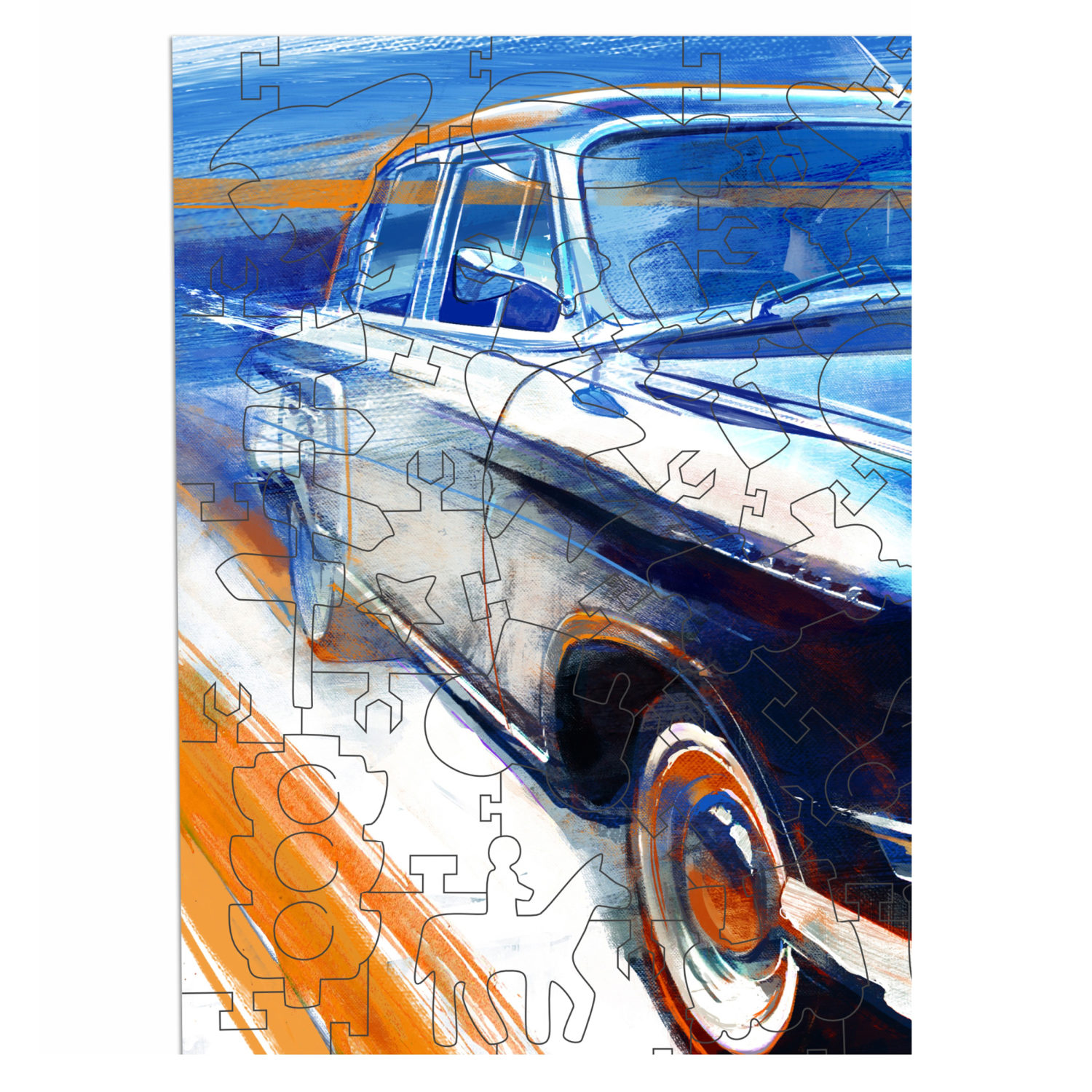 Деревянные пазлы Collection Transport Автомобиль советский, 100 деталей, 28х16,5 см