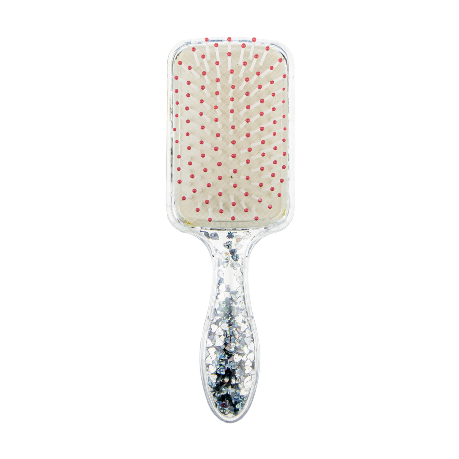 Lukky расчёска массажная прямоугольная "Бабочки", с блестящими конфетти, 4 цвета