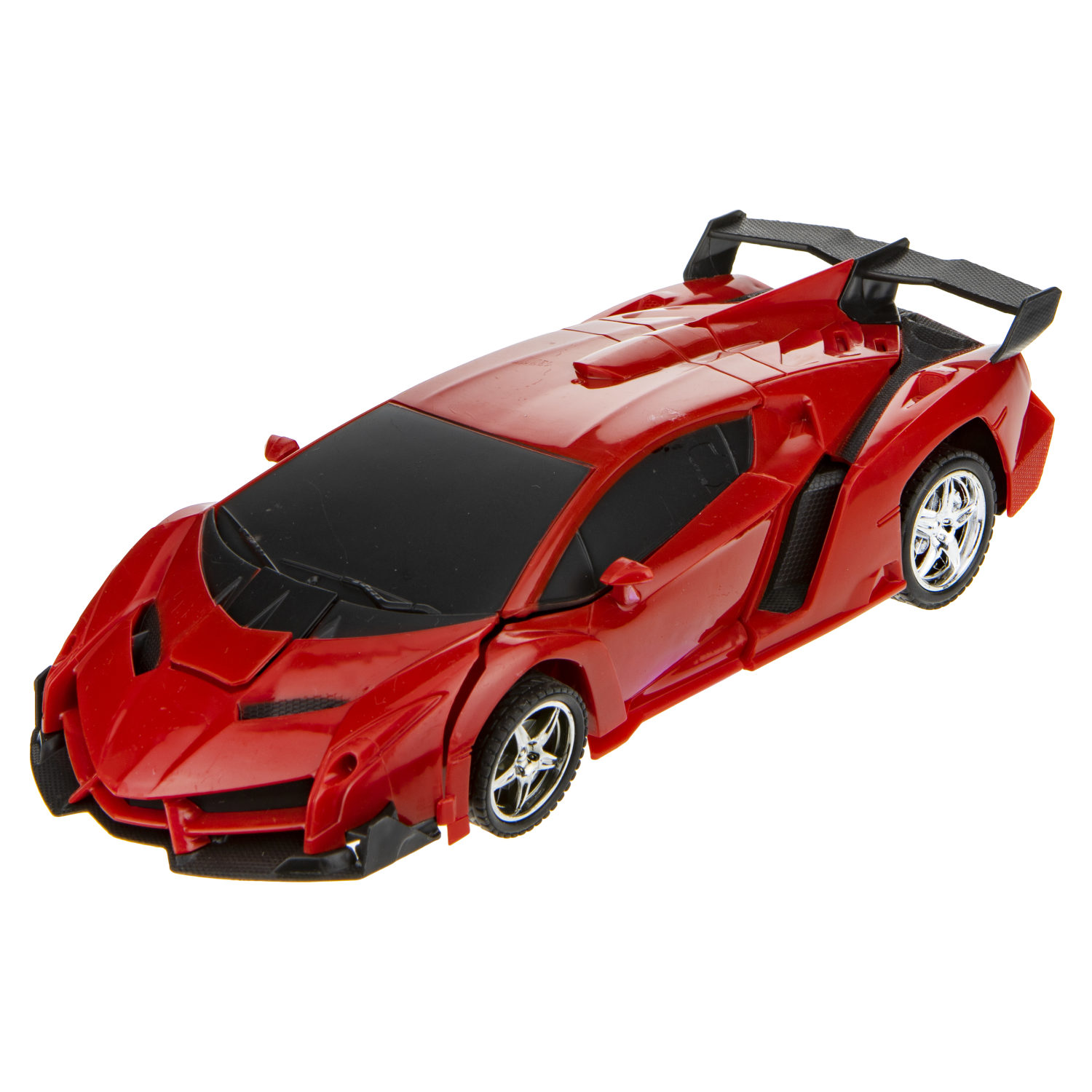 1TOY Трансботы, 1:18 на р/у 27МГц, трансформирующийся в легковую машину 20 см, 2 цвета оранжевый, красный