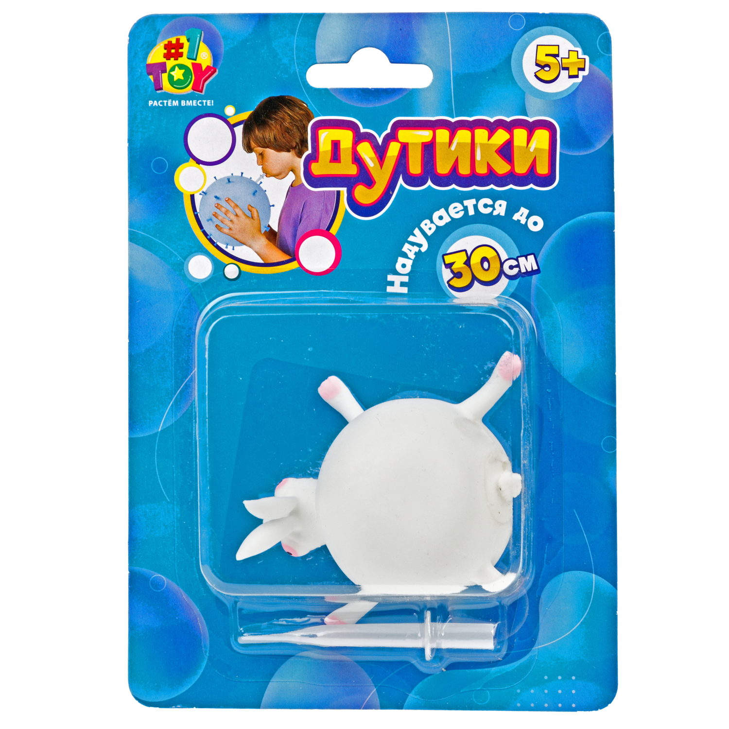 Игрушка ДУТИКИ 1TOY Животные, максимальный размер 30 см, заяц