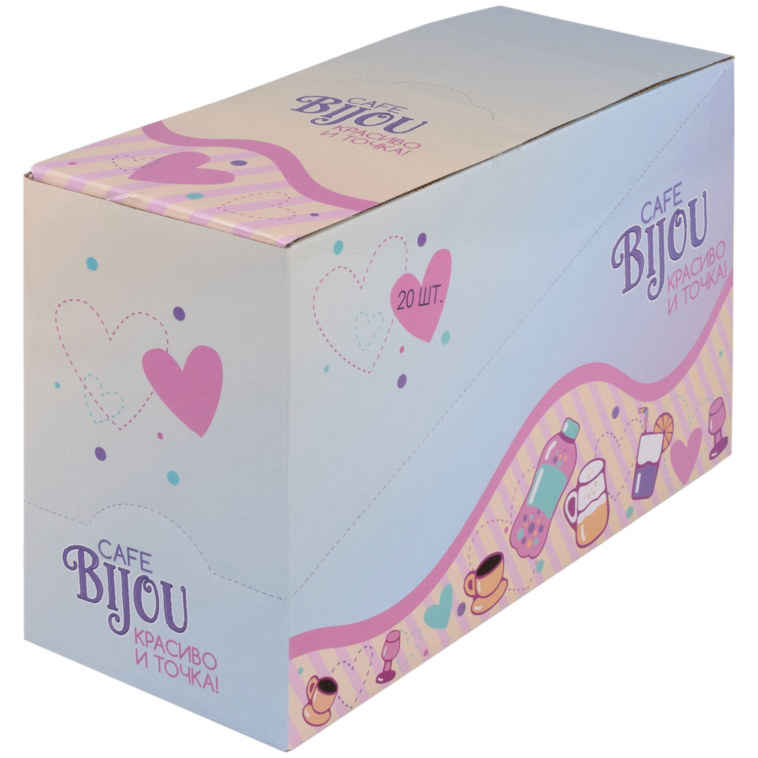1TOY наб.бусин."Café Bijou" напитки 5 видов в асс., блистер 12*19см, 20 шт.в дб.