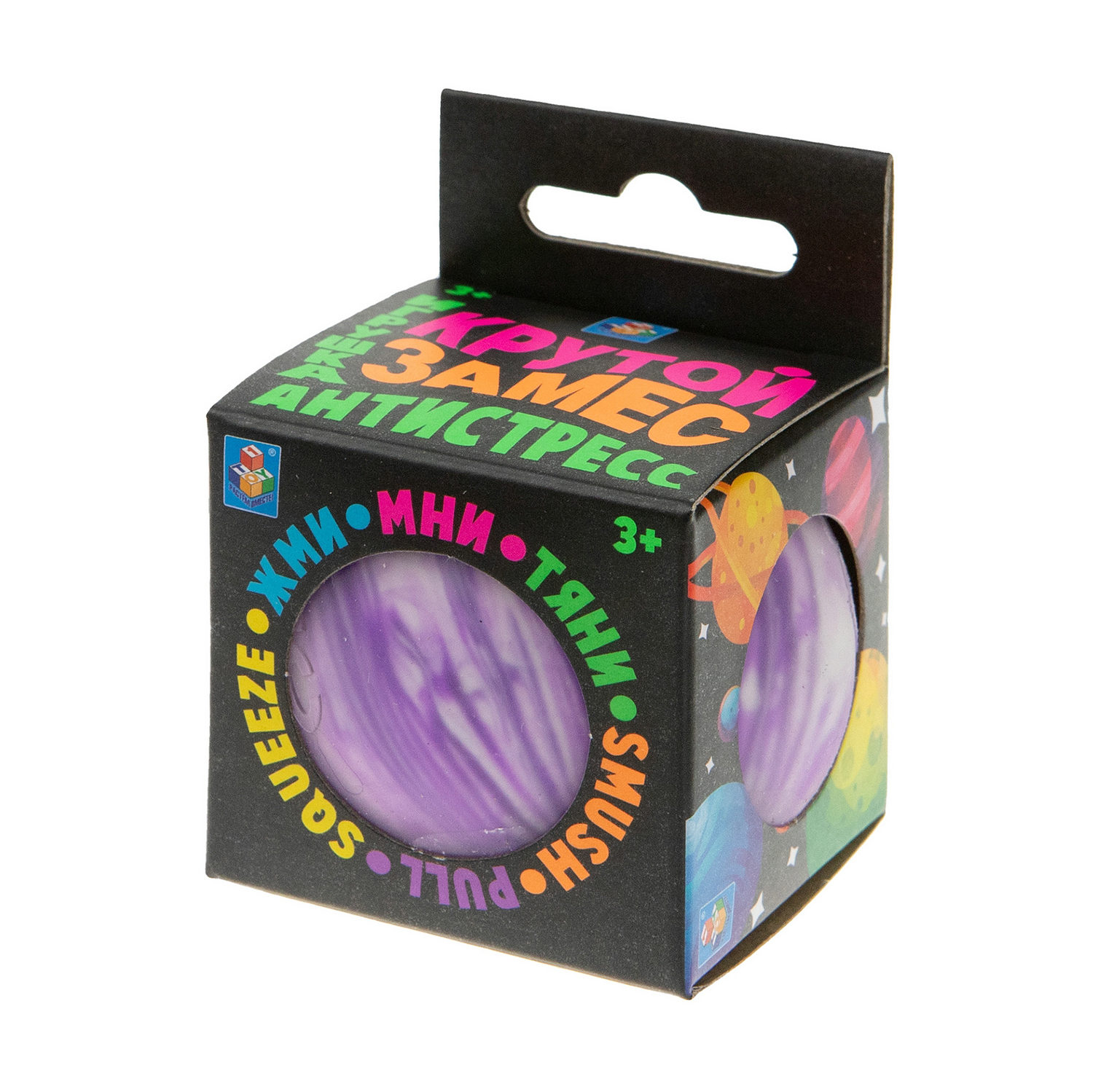 1toy Крутой замес, шар галактика 6см, 6 цветов, 12 шт в д/б