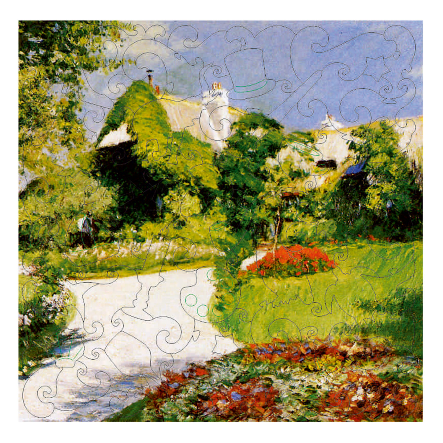 Деревянные пазлы Collection Art Гюстав Кайботт, Сельский дом в Трувиле, 75 деталей, 27х27 см