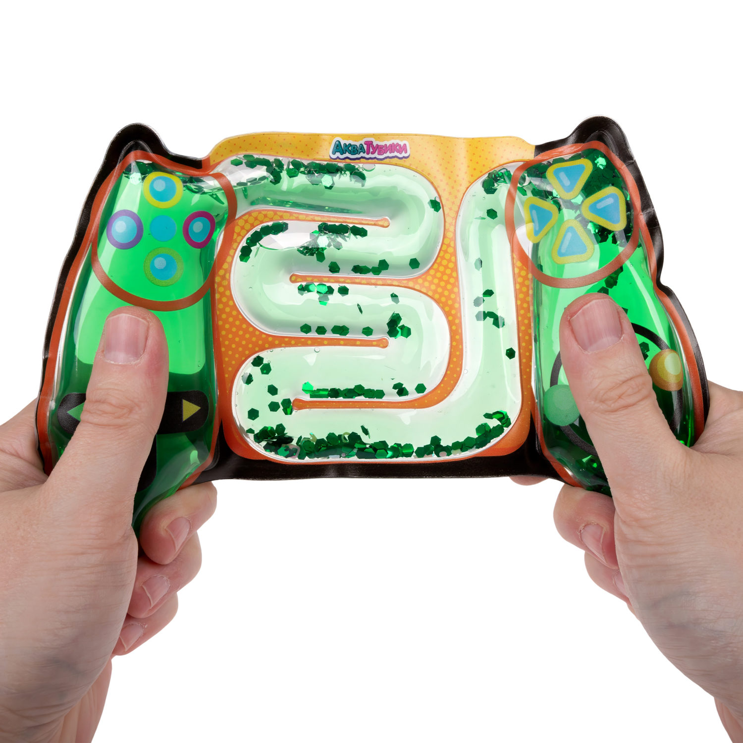 Акватубики 1TOY Геймер: Джойстик оранжево-чёрный, антистресс переливайка