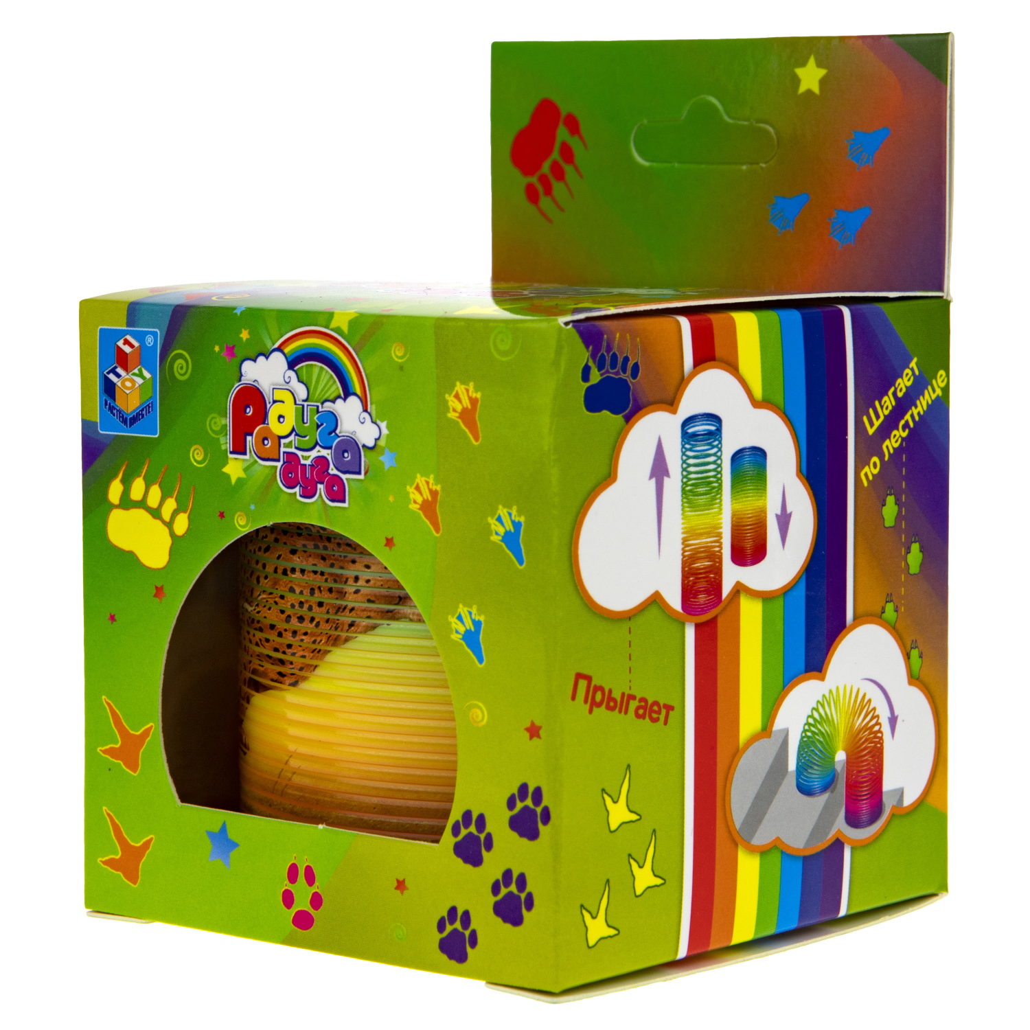 Пружинка радуга 1TOY «Радуга-дуга» Сафари, 6,5*6,5 см, 4 вида в ассортименте