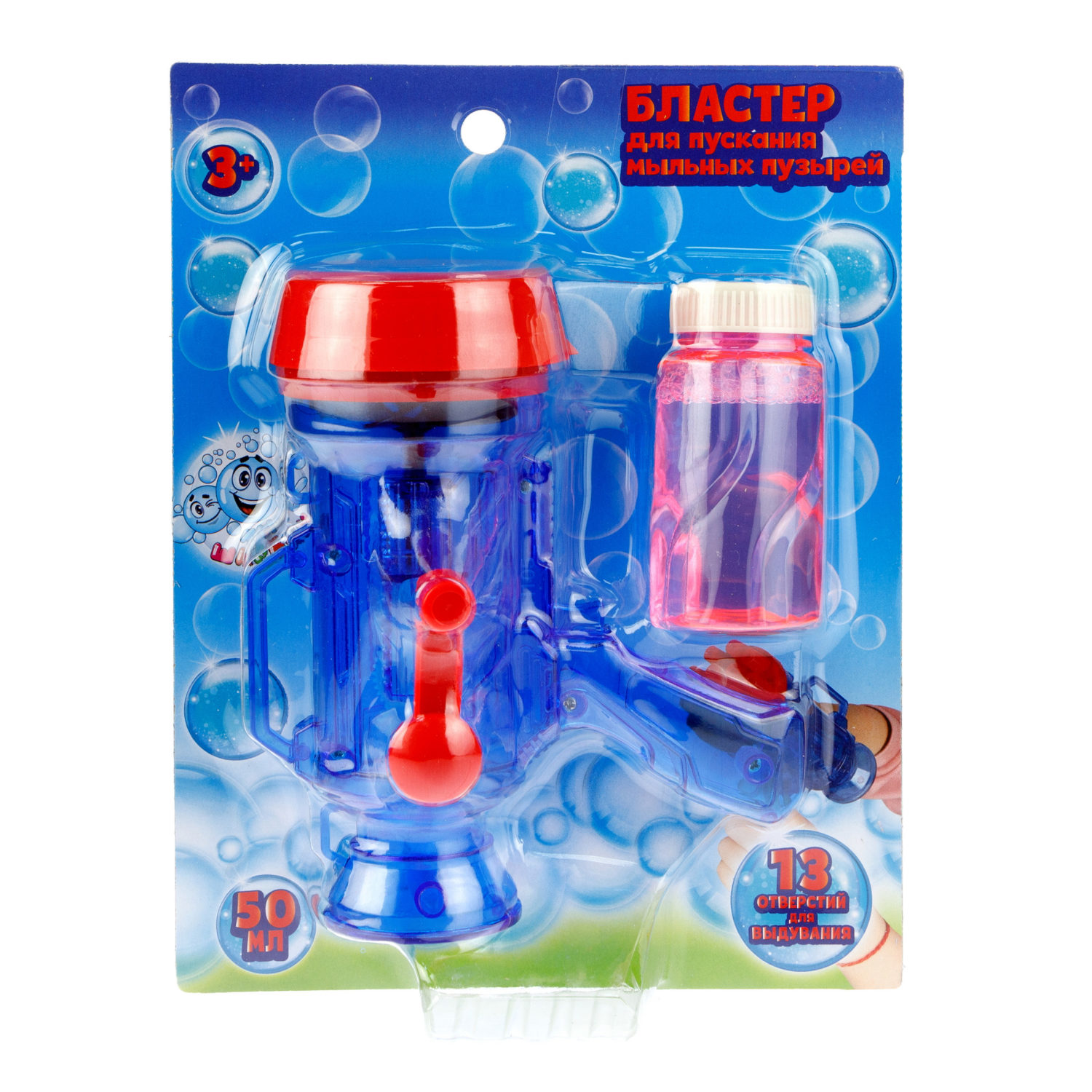Мыльные пузыри 1TOY Мы-шарики! бластер механический 50 мл, 13 стволов