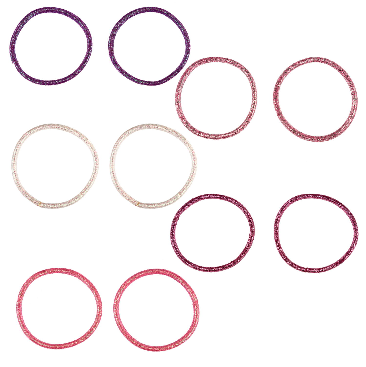 Lukky Fashion набор из 10 резинок для волос Металлика, цвет: белый, розовый, красный, фиолетовый