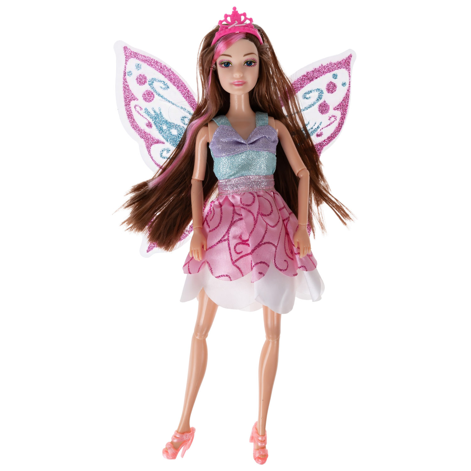 Кукла Alisa Fairy Фея с розовой прядью, крыльями, цветами и зайцем, 29 см