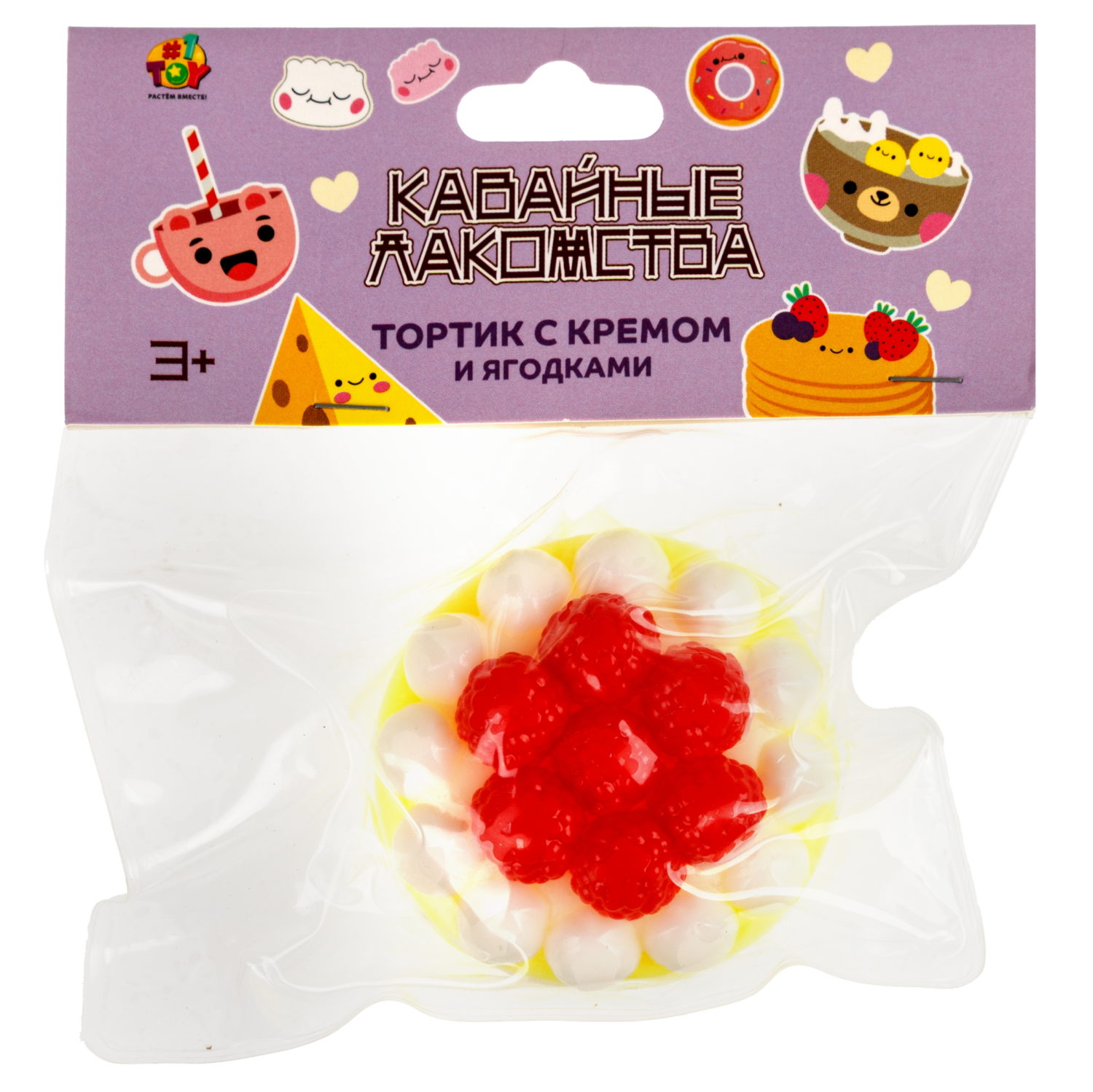 Таба сквиш 1TOY Крутой замес Тортик с кремом и ягодками