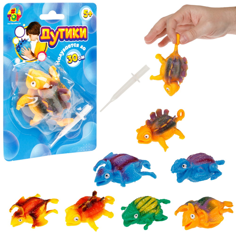 Игрушка ДУТИКИ 1TOY Динозавры, максимальный размер 30 см, 4 вида в ассортименте