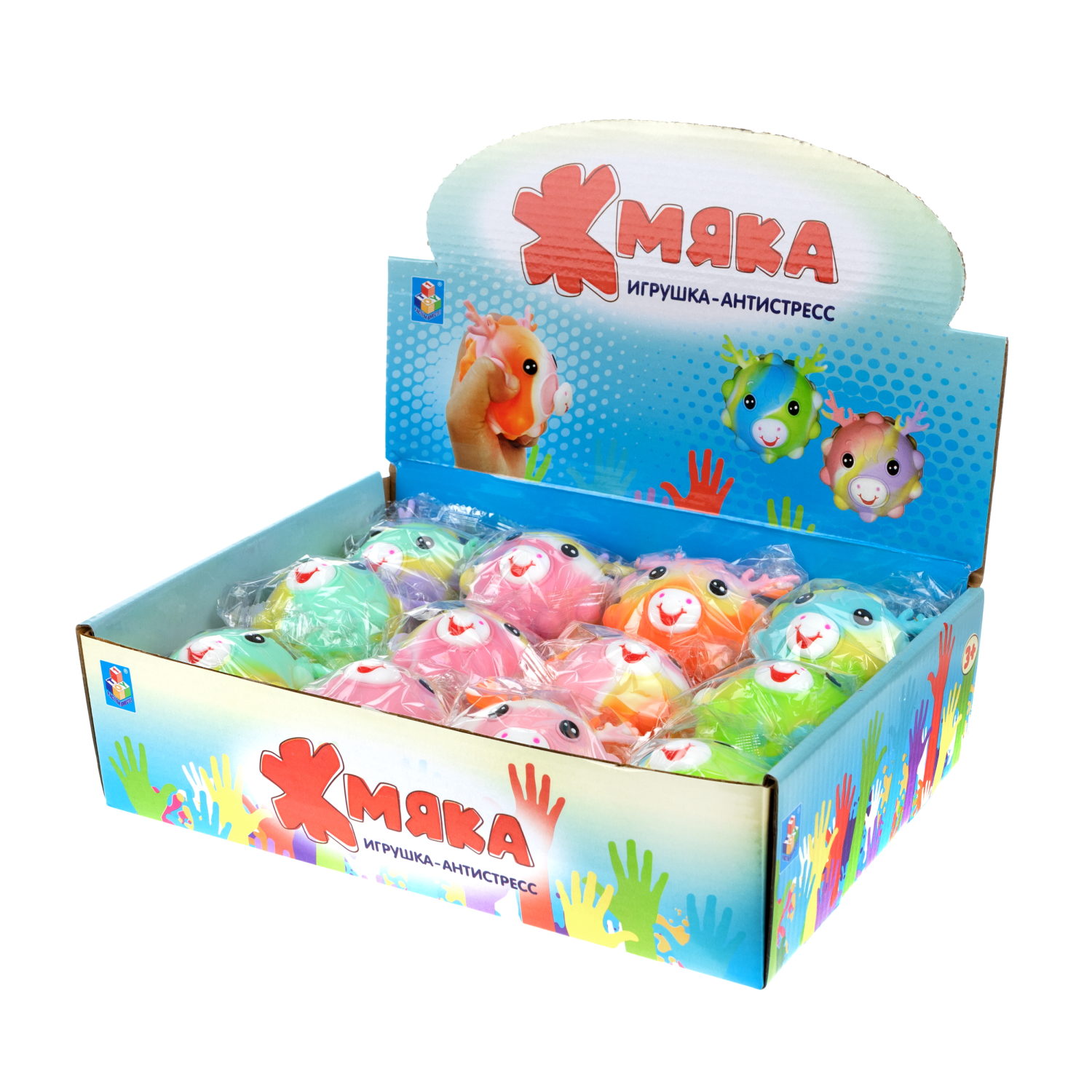 1toy Жмяка оленёнок, 6,5 см, 12 шт. в д/б