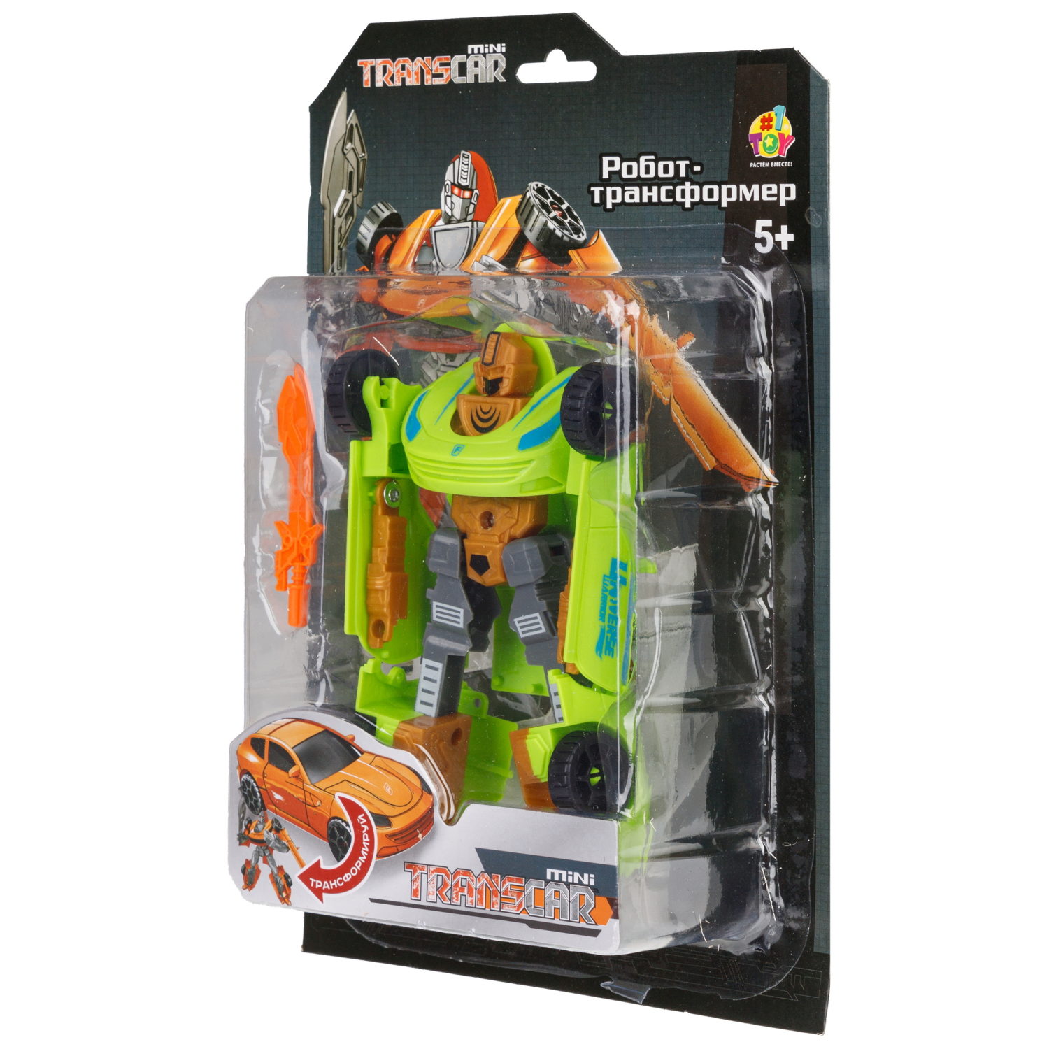 1toy Transcar mini робот-трансформер, 8 см, блистер, в асс. 6 видов