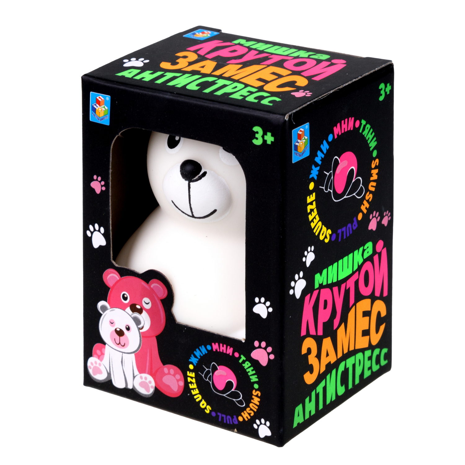 1toy Крутой замес, милый мишка подмигивает 2 цв. в асс, 9*6,5*5,5см, в кор., 12 шт.в дб.