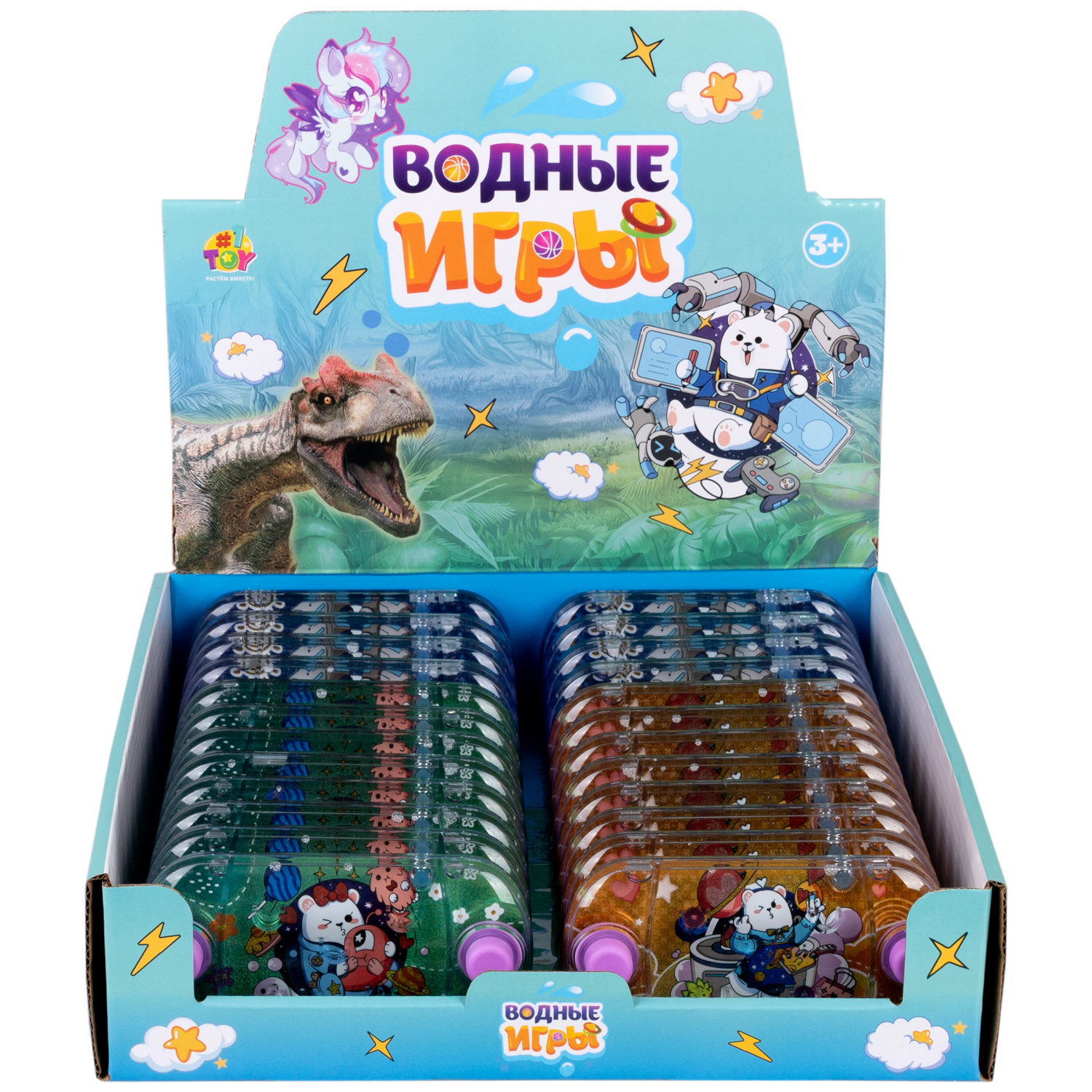 1TOY Игра с водой Забрось мячики Мишка аниме, 3 вида в ассортименте