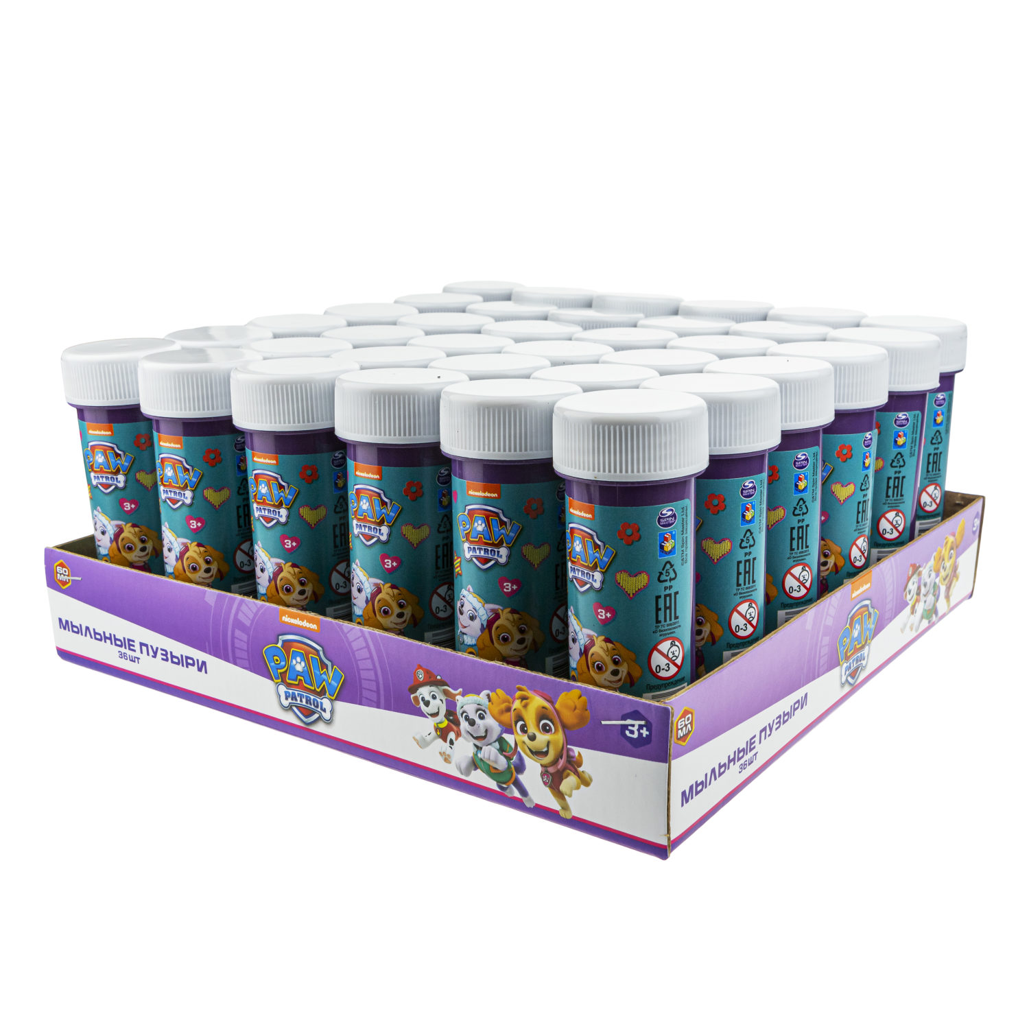 Мыльные пузыри 1TOY Щенячий патруль , детские, маленькие, для мальчиков, девочек и малышей, 60 мл
