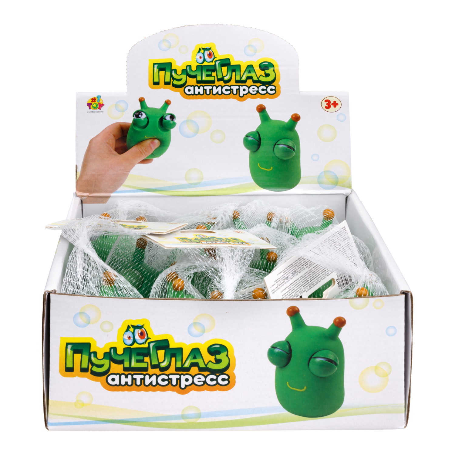 1toy Пучеглаз-антистресс "Гусеница" 4,4х4,9х7,3 см