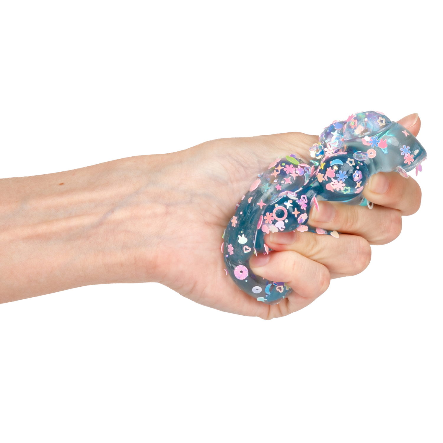 Игрушка-антистресс 1TOY Крутой замес Няшка-вкусняшка мармелапка с посыпками и блестками, бирюзовая