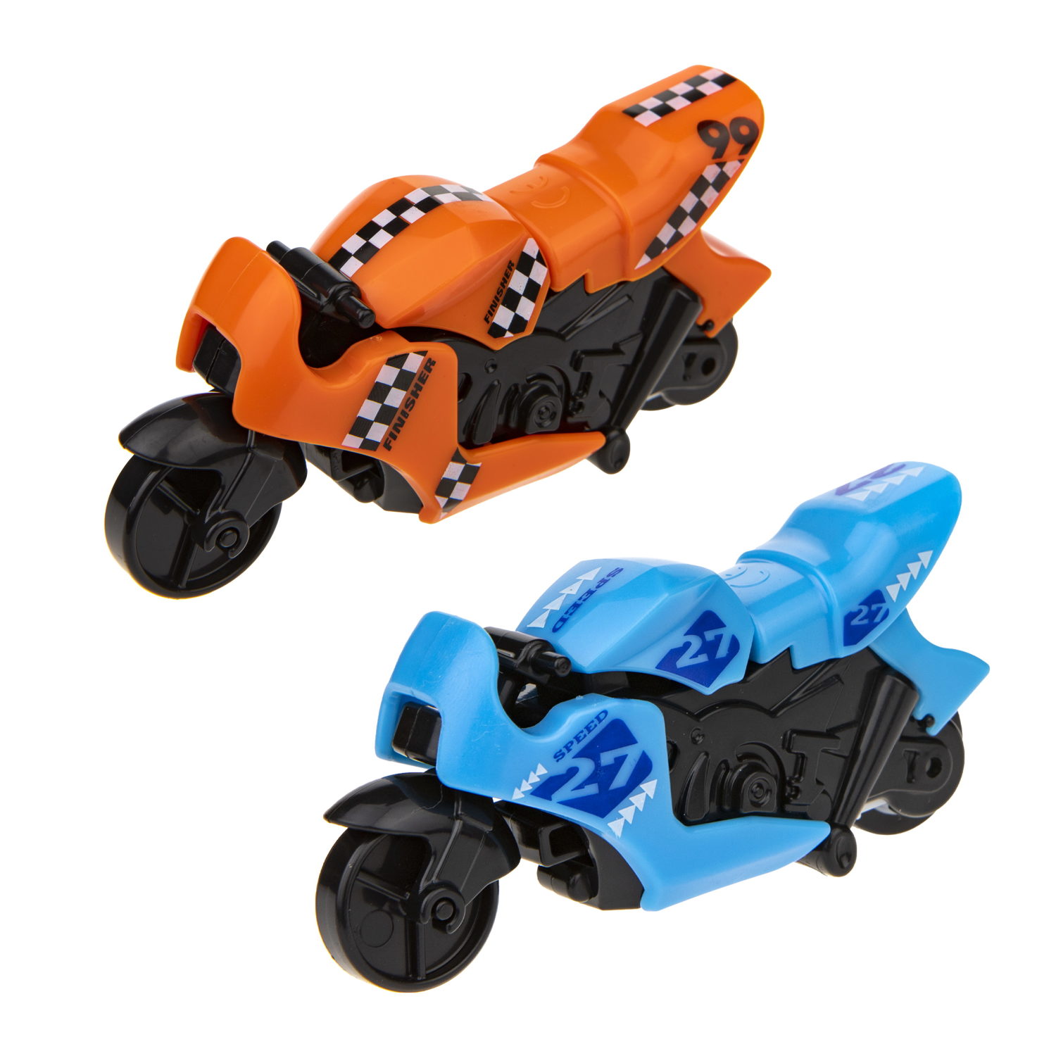 Игрушечный мотоцикл 1TOY CrashFest Moto, Краш фест мото, фрикционный, разборный, машинка детская в виде мотобайка, игрушка для мальчика и девочки, набор, 2 шт.