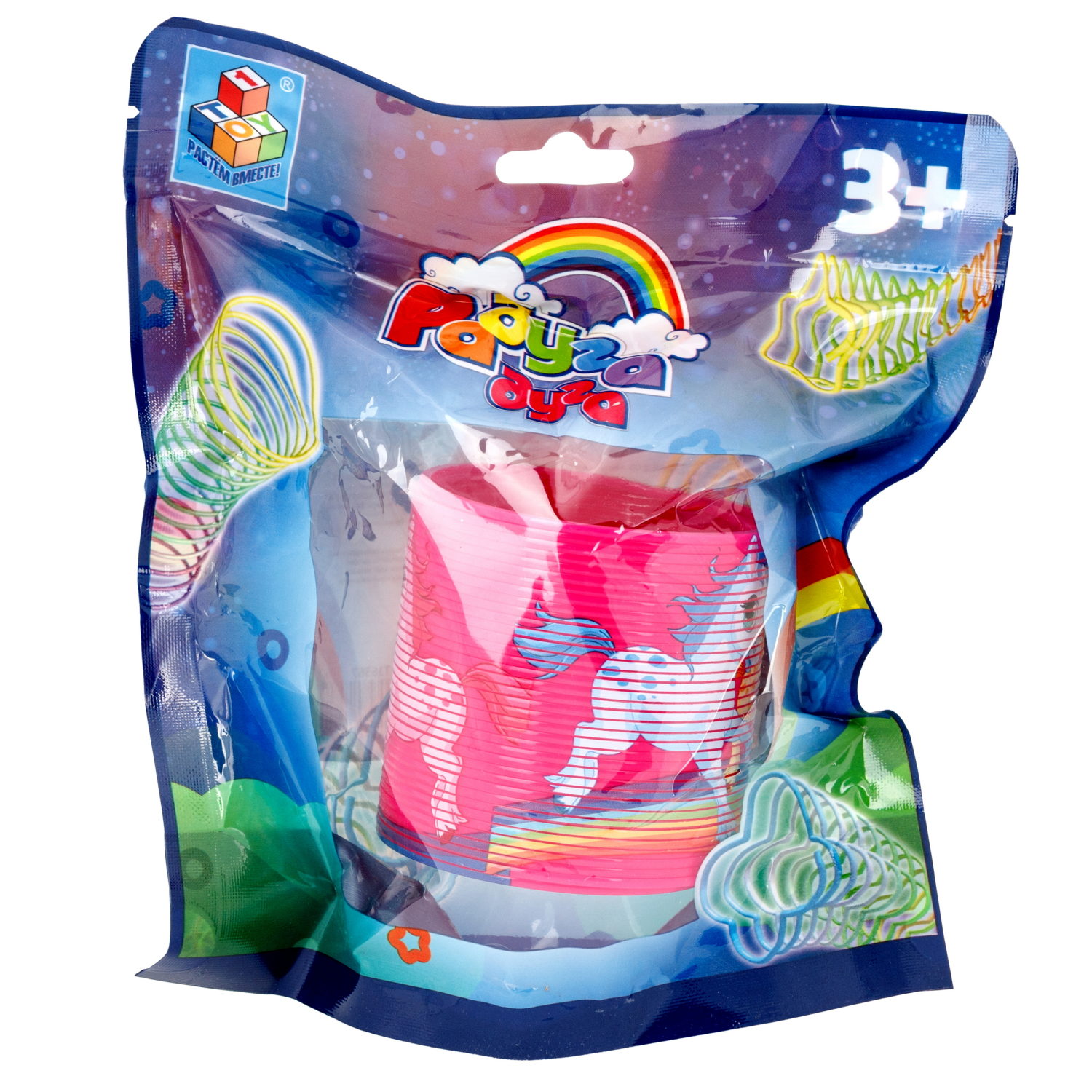 Пружинка радуга 1TOY «Радуга-дуга» Единороги, 6,3*6,5 см
