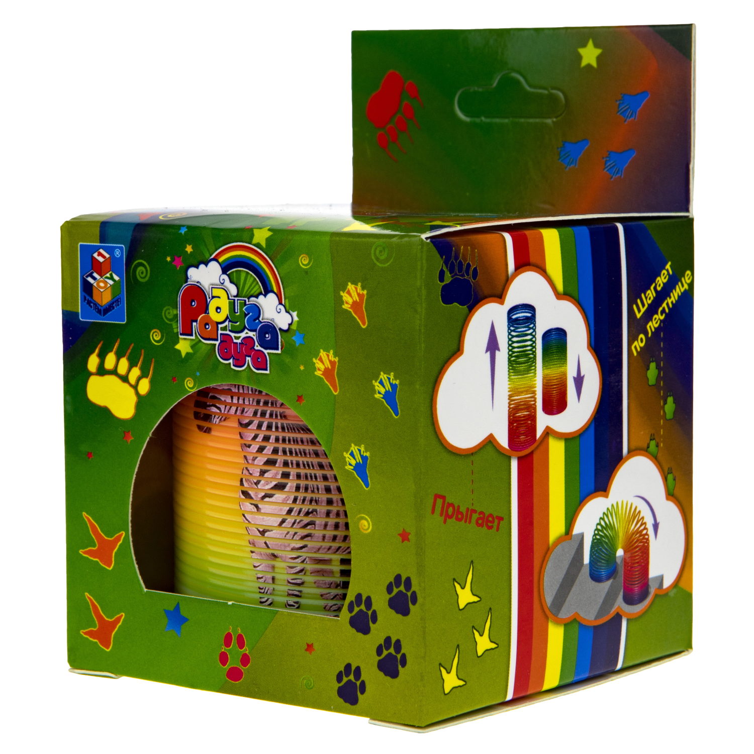 Пружинка радуга 1TOY «Радуга-дуга» Сафари, 6,5*6,5 см, 4 вида в ассортименте